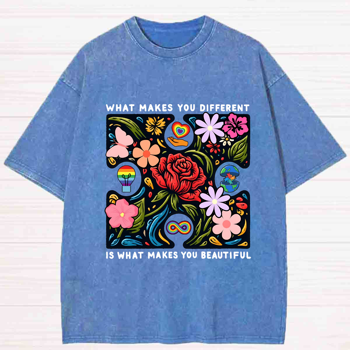 What Makes You Different Is What Make You Beautiful Washed T-shirt
