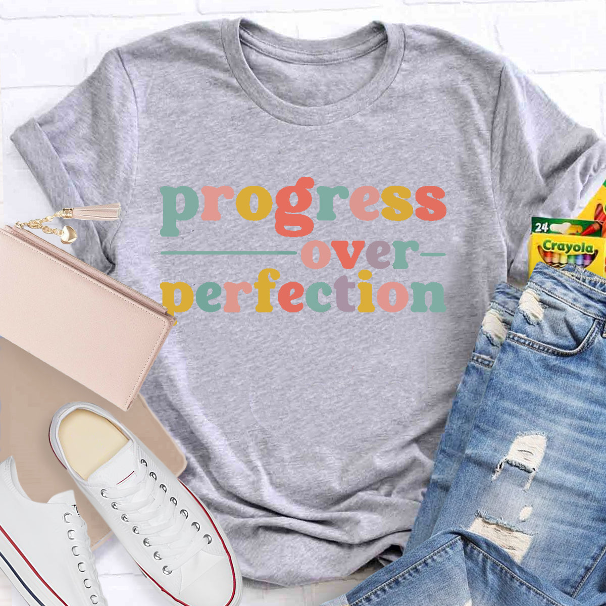 Progress Over Perfection Teacher T-Shirt