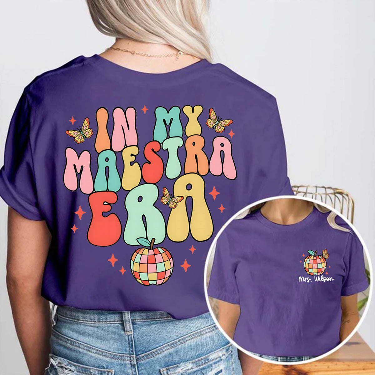 Personalized Name In My Maestra Era Double Printed T-shirt