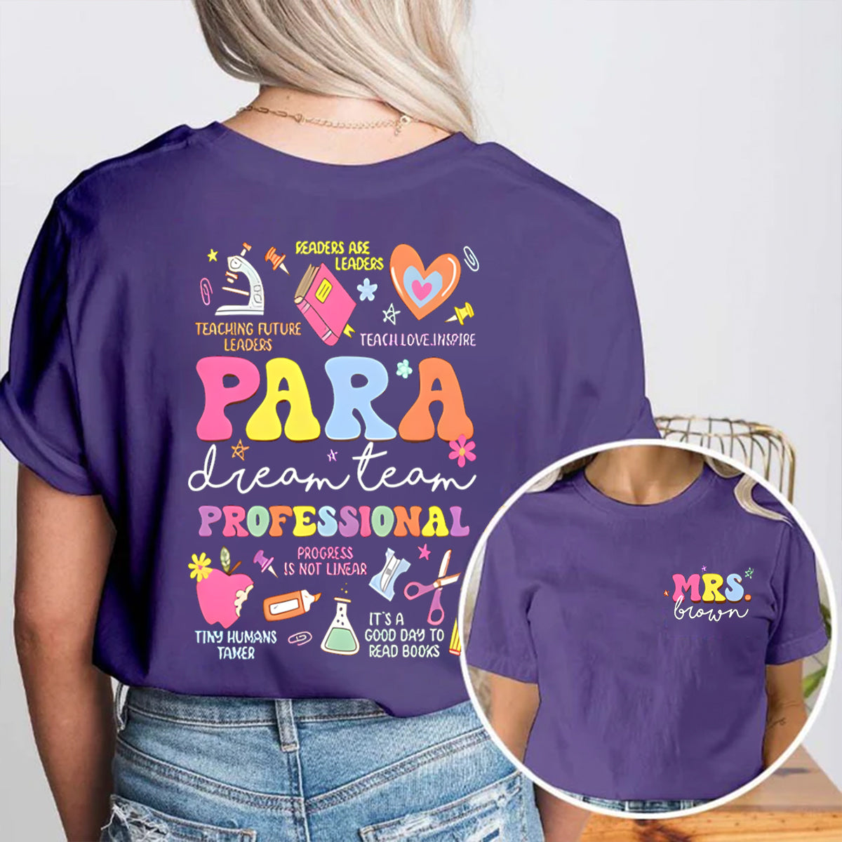 Personalized Name Para Dream Team Double Printed T-shirt