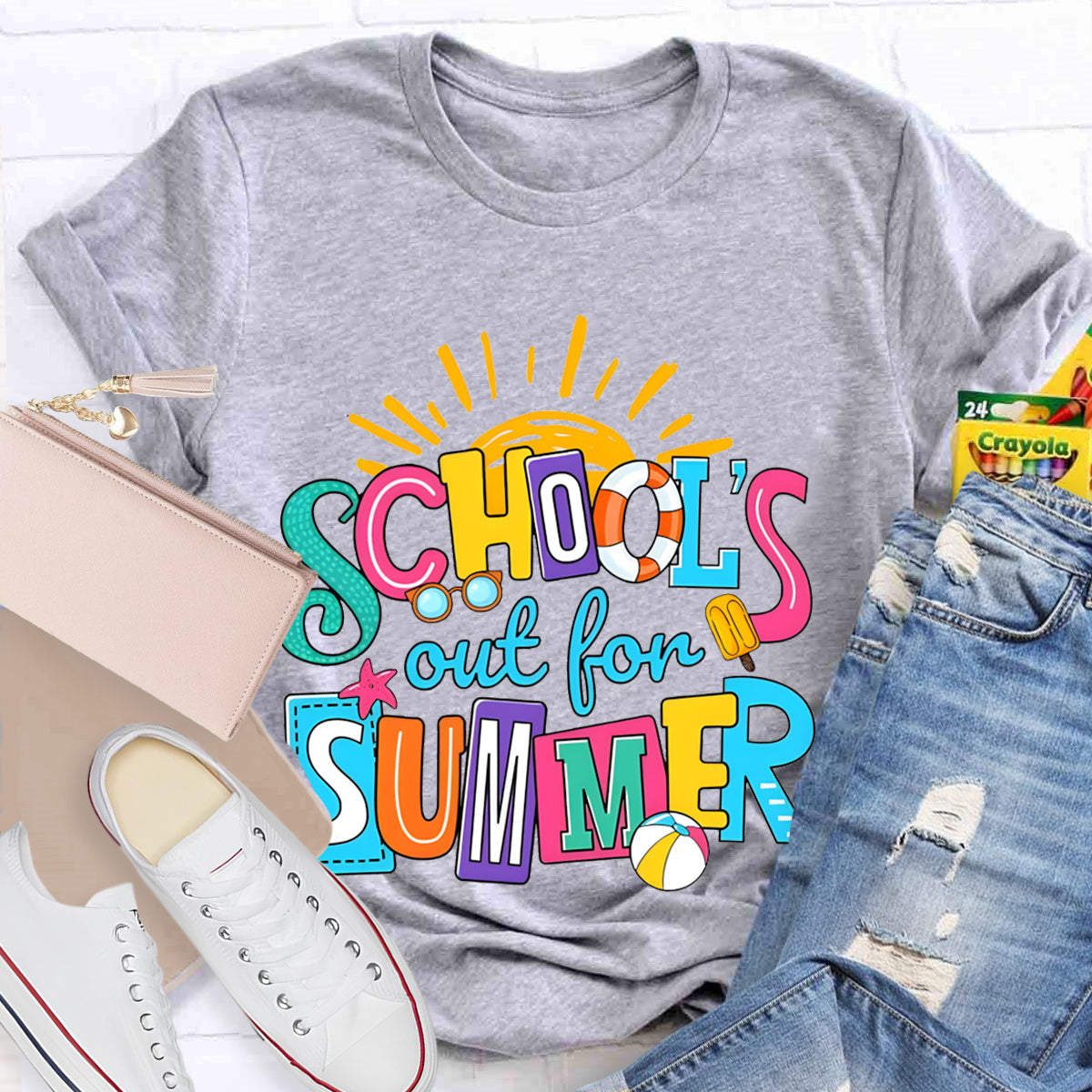 Schools Out For Summer Sun Teacher T-Shirt