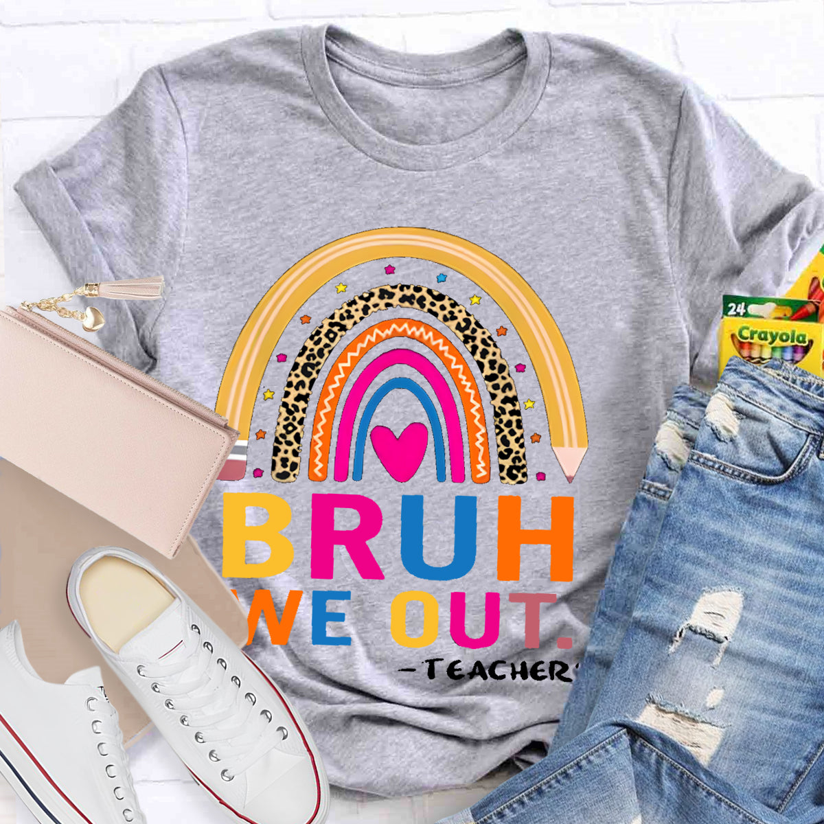 Bruh We Out Teachers Teacher T-Shirt