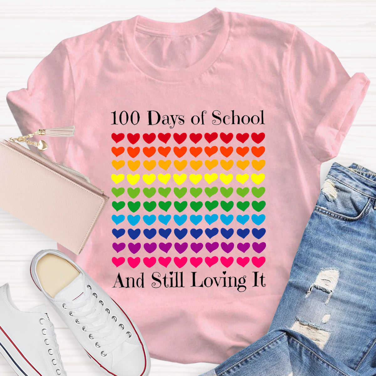 100 Days Of School And Still Loving It Teacher T-Shirt