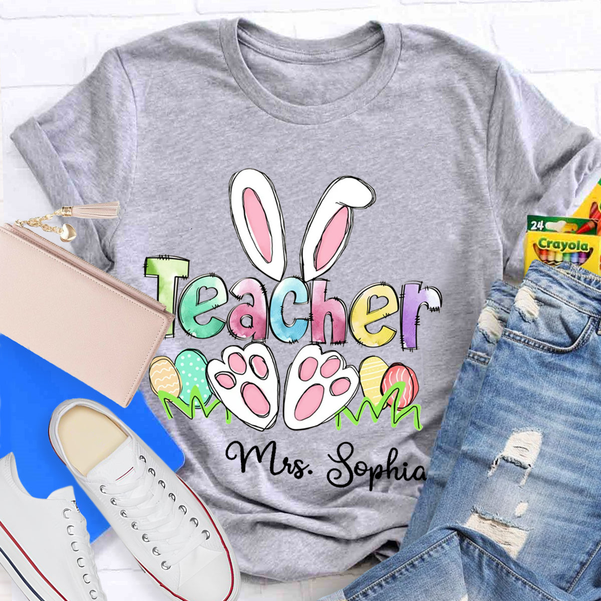Personalized Name Easter Teacher T-Shirt