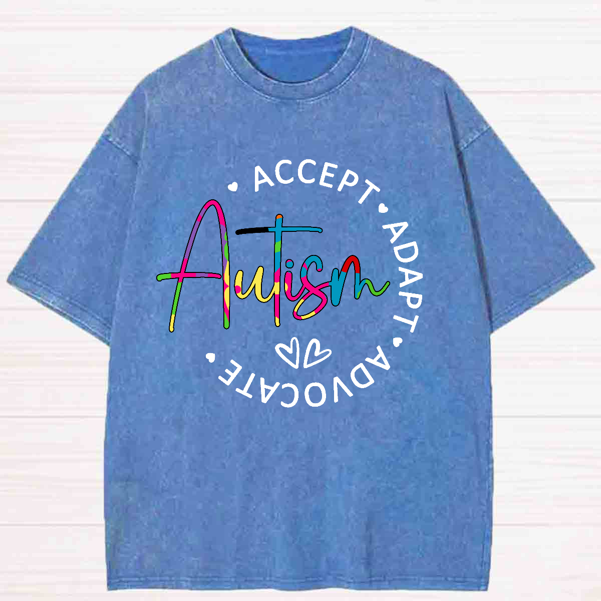 Autism Accept Adapt Advocate Washed T-shirt
