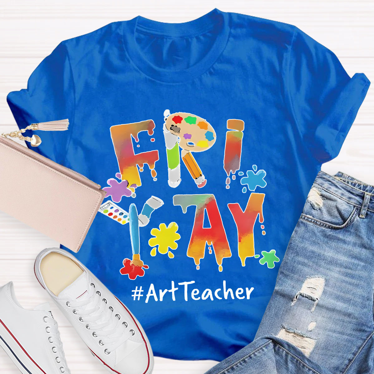 Fri Yay Art Teacher Pencil Teacher T-Shirt