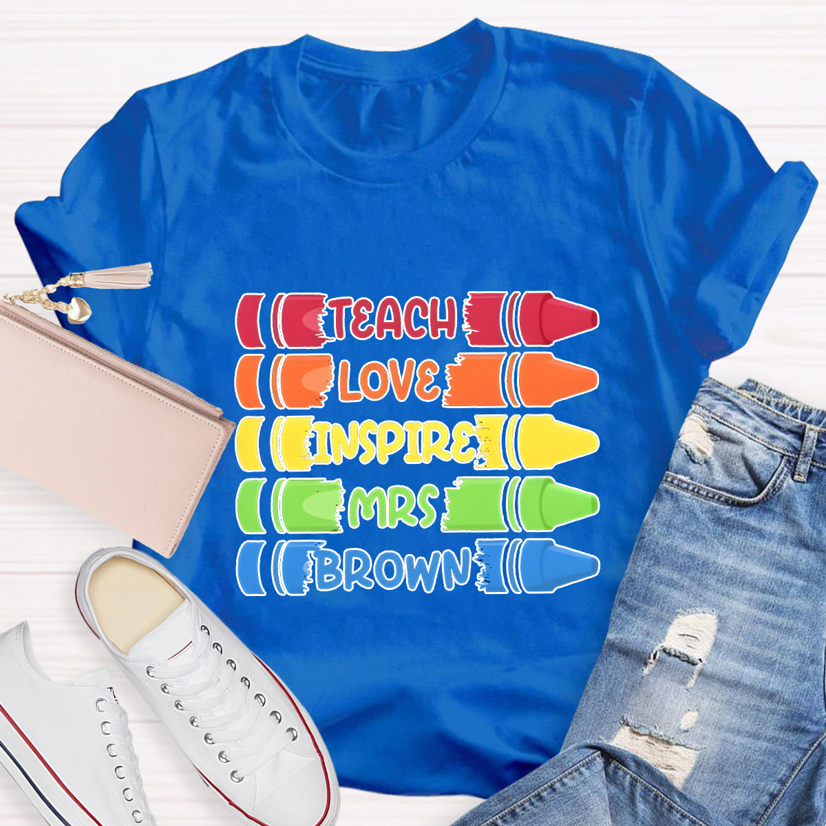 Personalized Name Teach Love Teacher T-Shirt