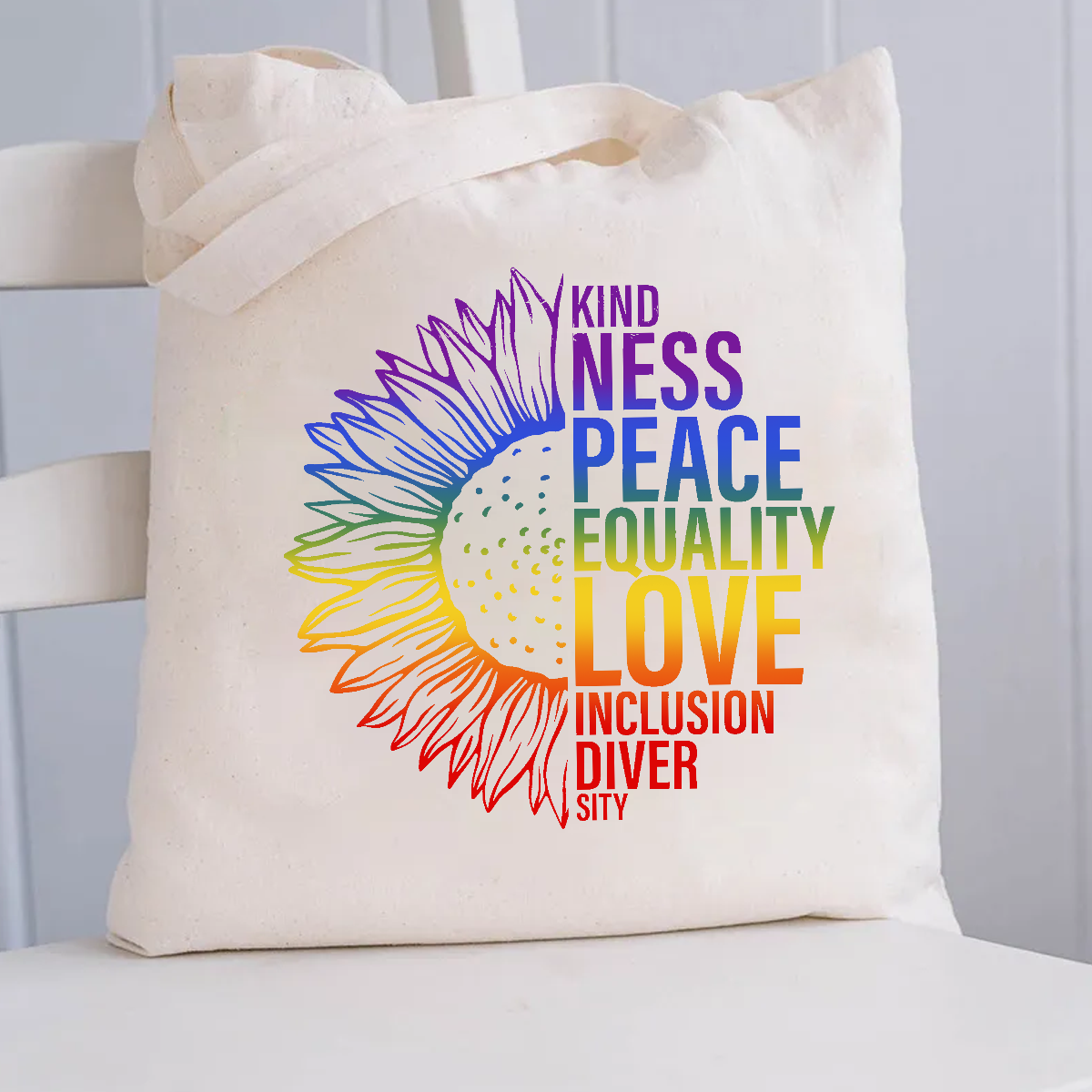 Kindness Peace Equality Love Canvas Tote Bag
