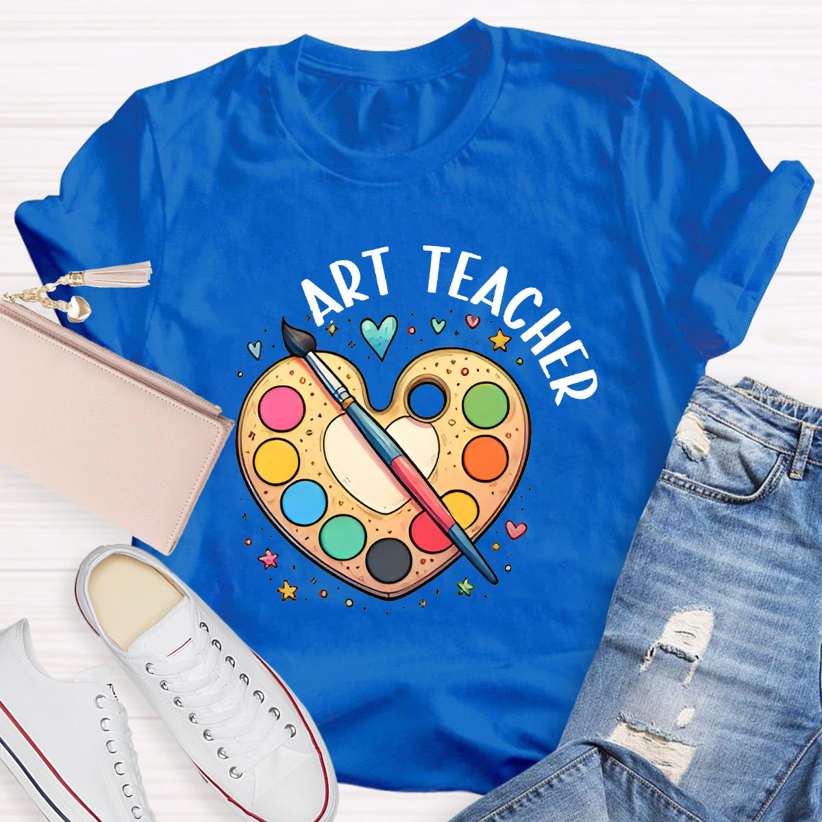 Art Teacher Heart Teacher T-Shirt