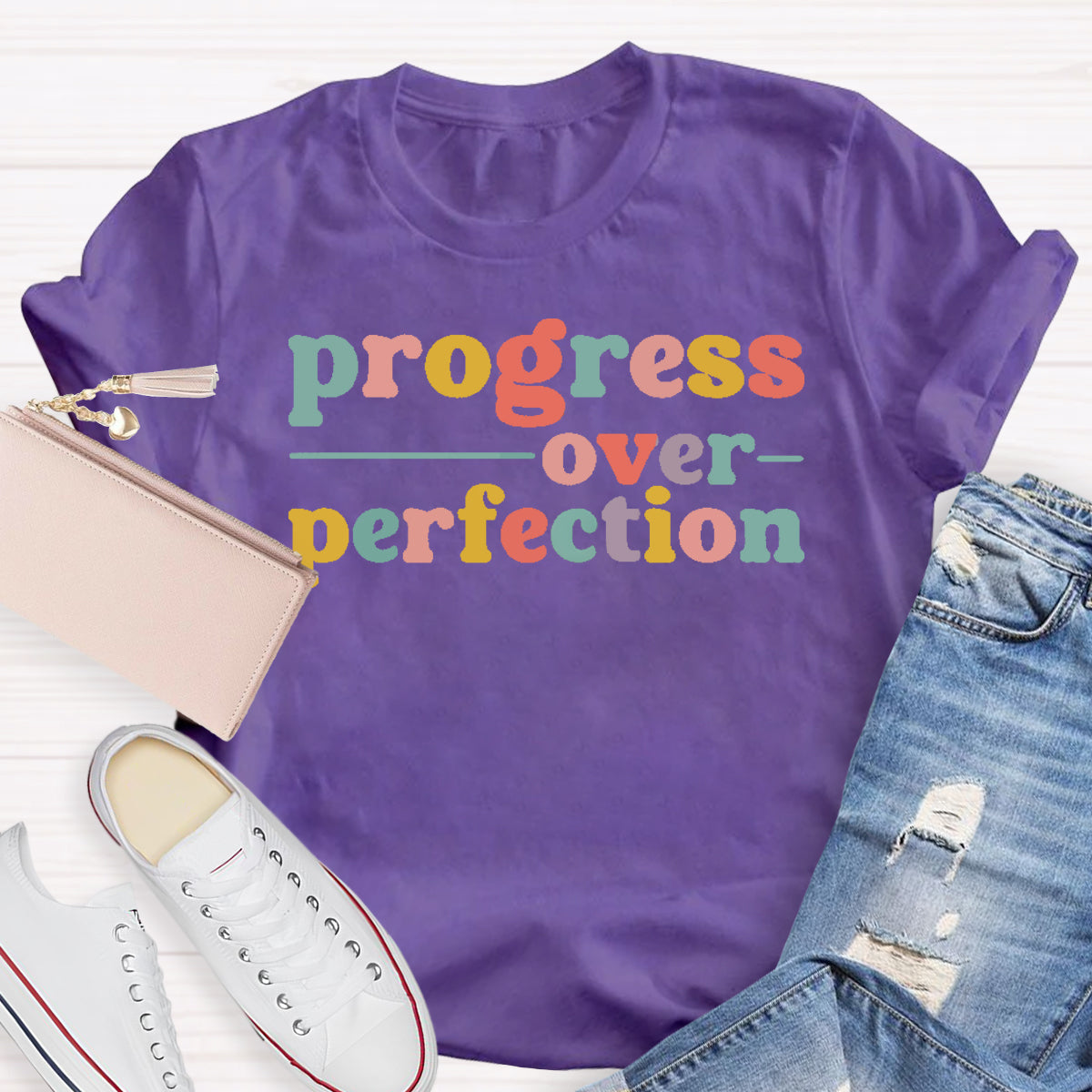 Progress Over Perfection Teacher T-Shirt