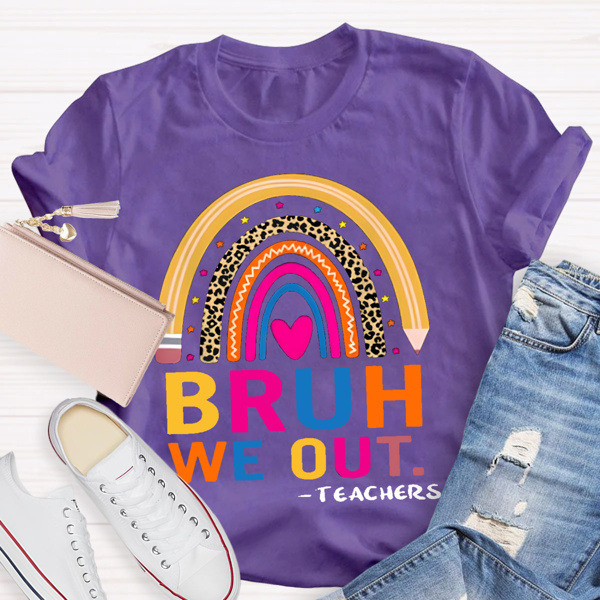 Bruh We Out Teachers Teacher T-Shirt