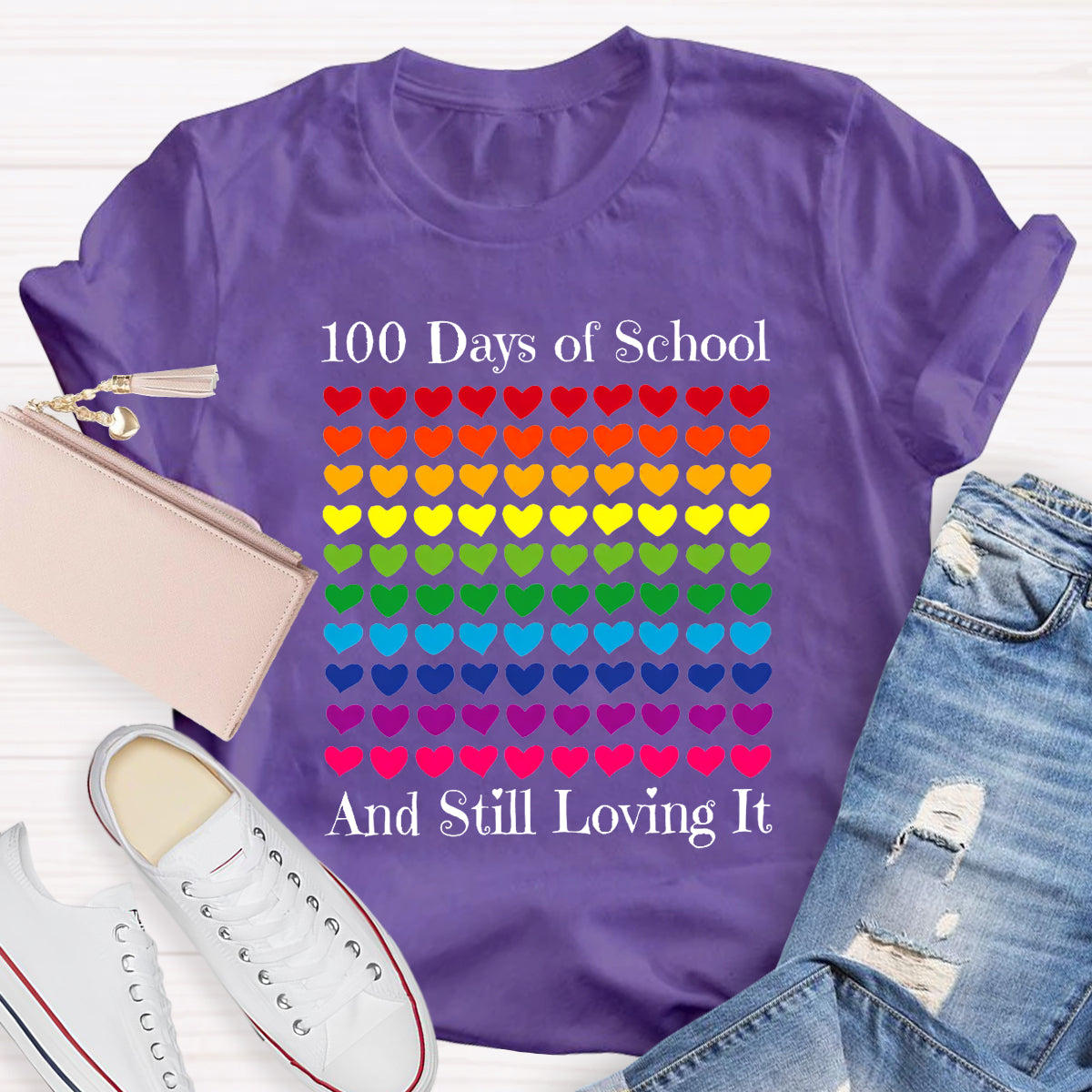 100 Days Of School And Still Loving It Teacher T-Shirt