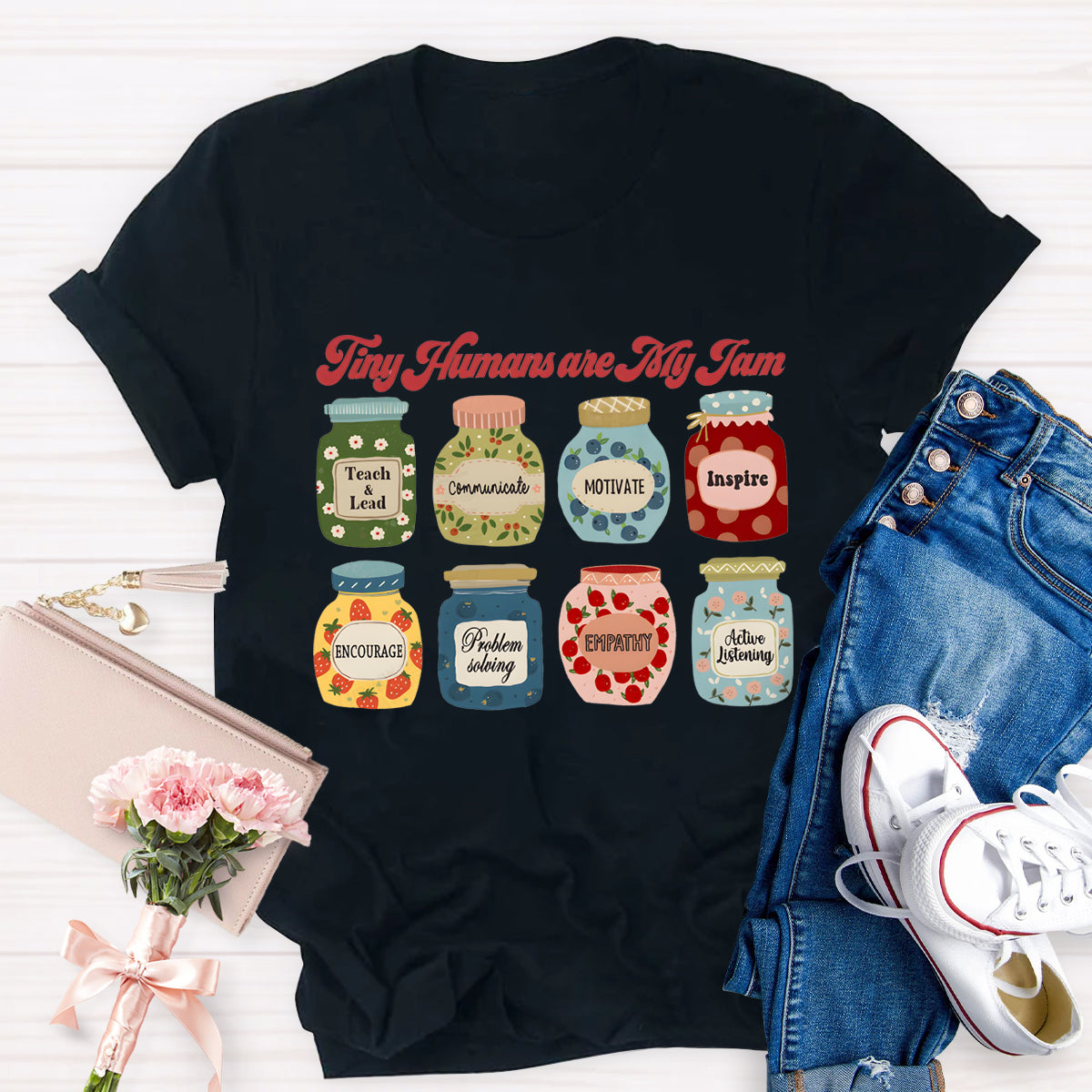 Tiny Human Are My Jam Teacher T-Shirt