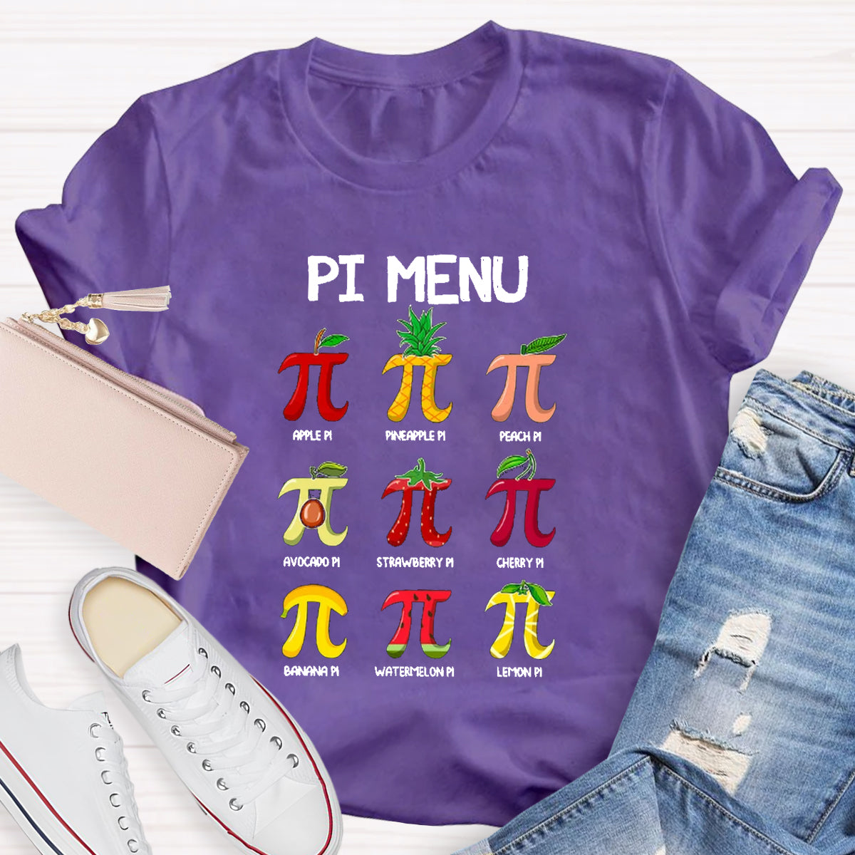Pi Menu Happy Pi Day Math Pi Symbol Teacher T-Shirt