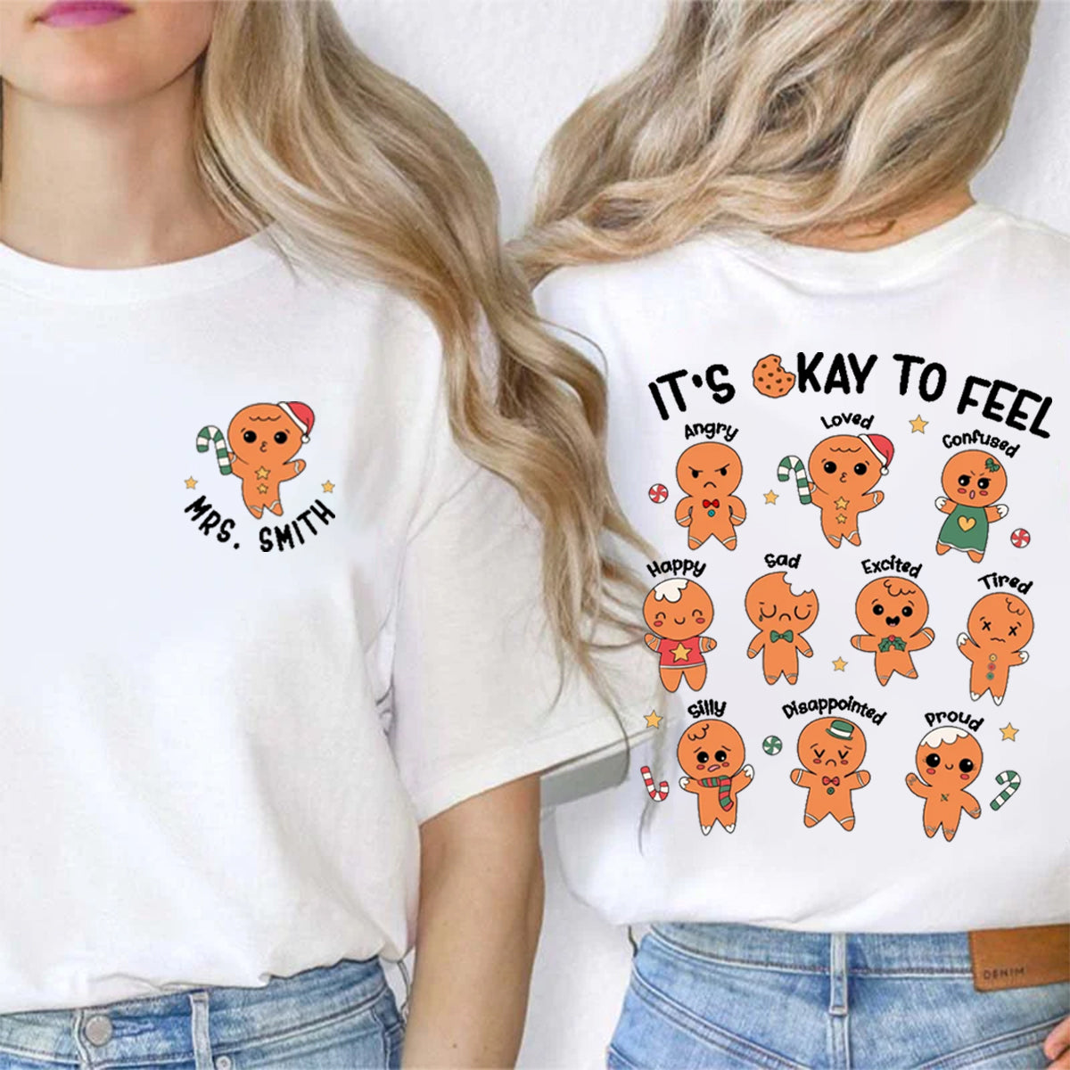 Personalized Name It's Ok To Feel Loved Double Printed T-shirt