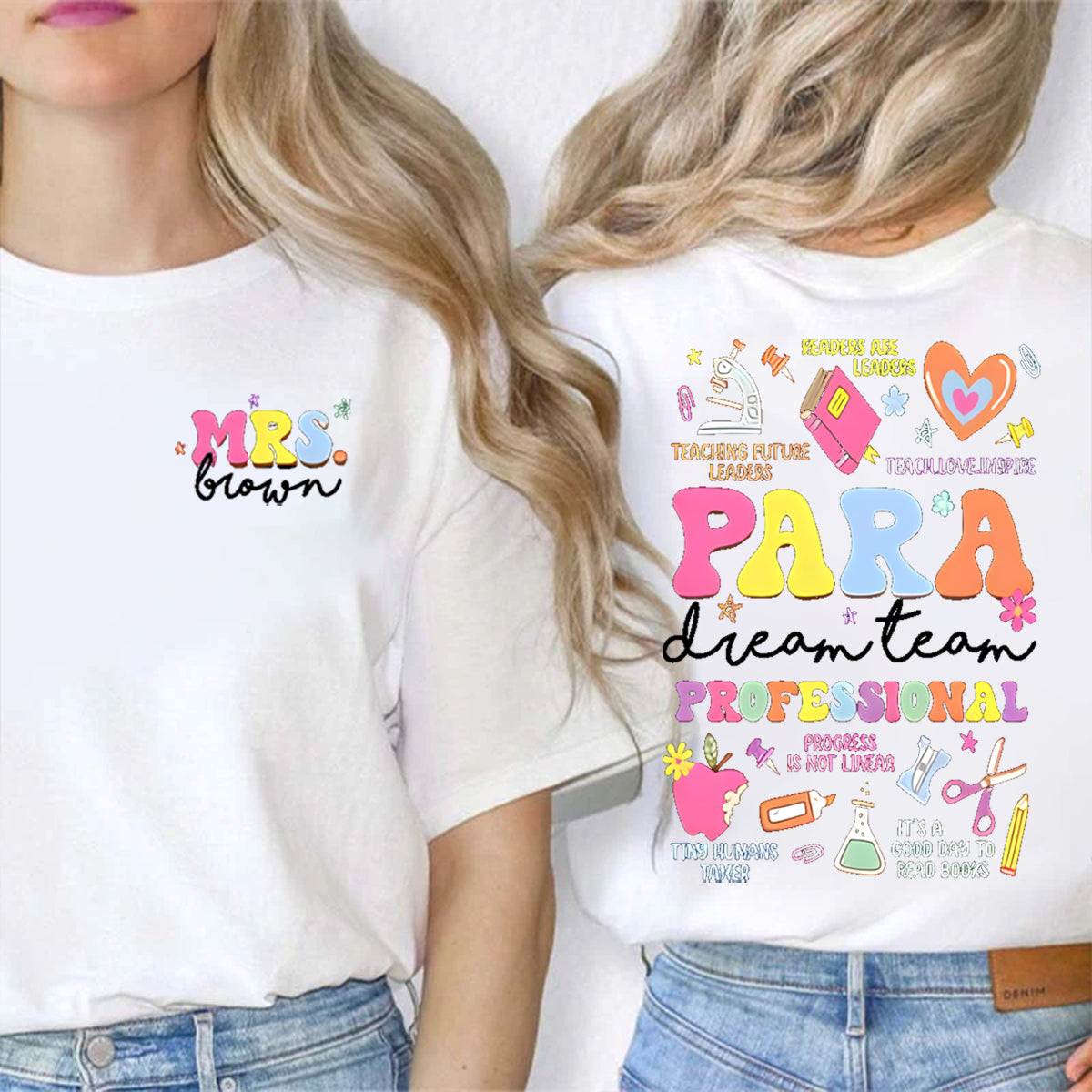 Personalized Name Para Dream Team Double Printed T-shirt