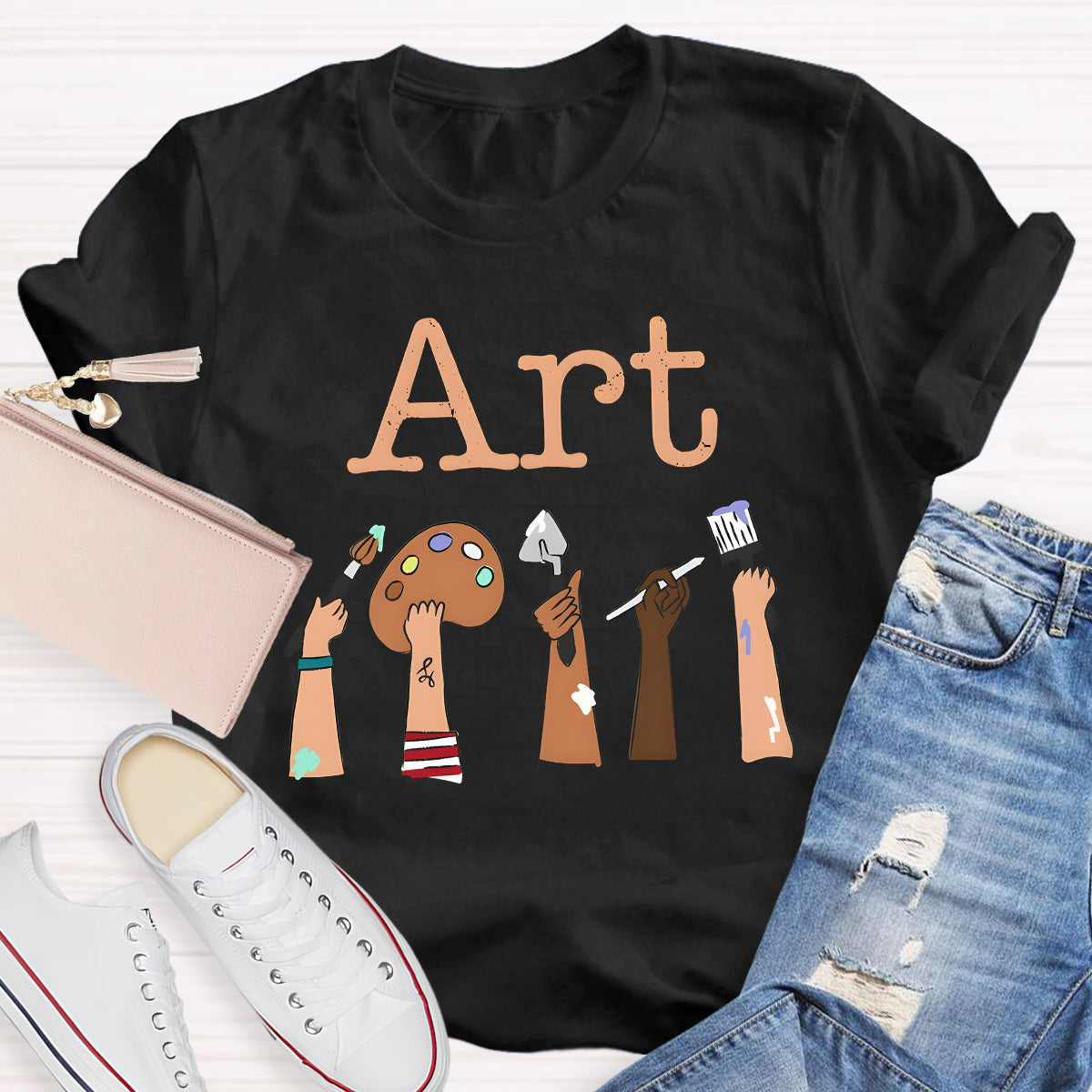 Art Pigment Tray Teacher T-Shirt