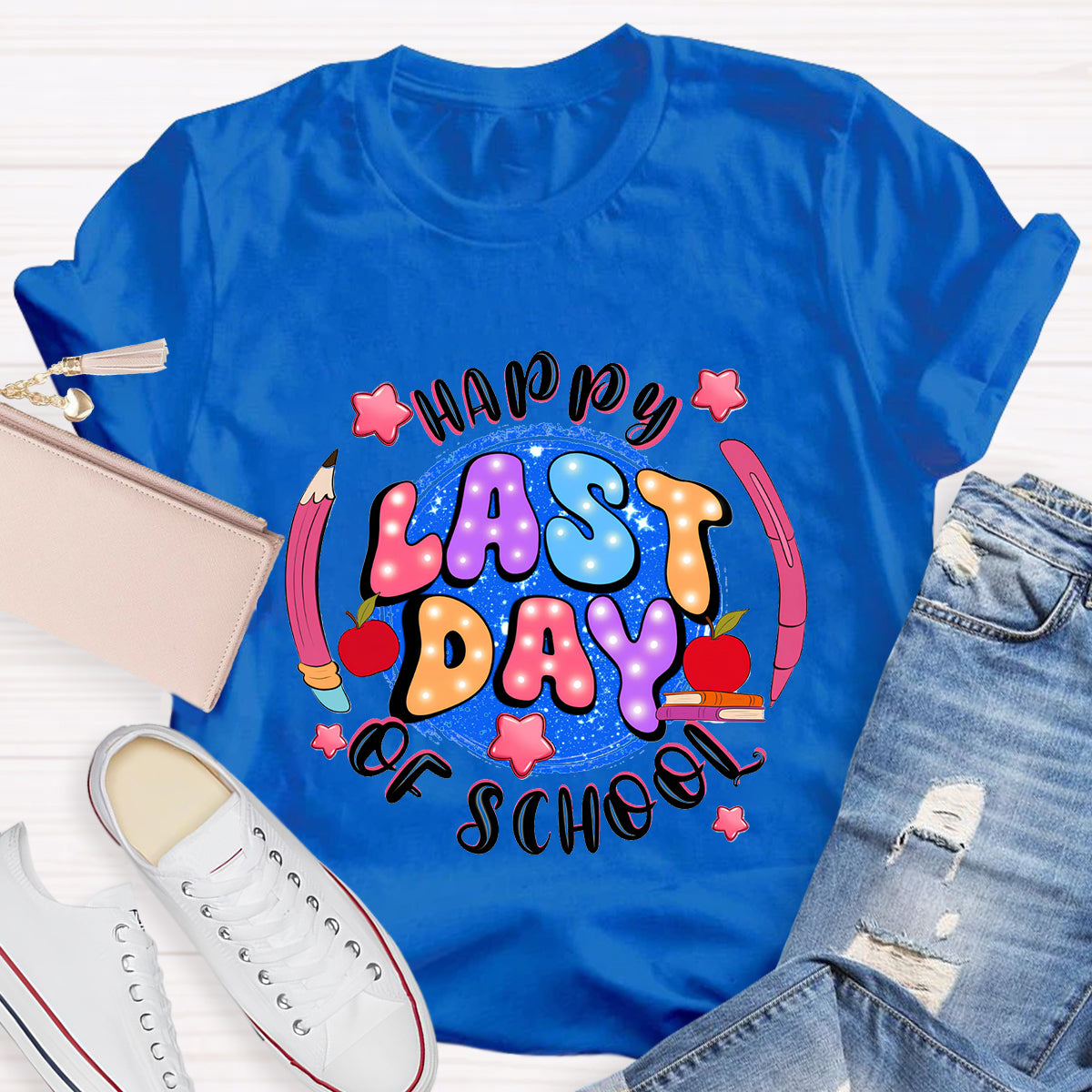 Happy Last Day Of School Planet Teacher T-Shirt