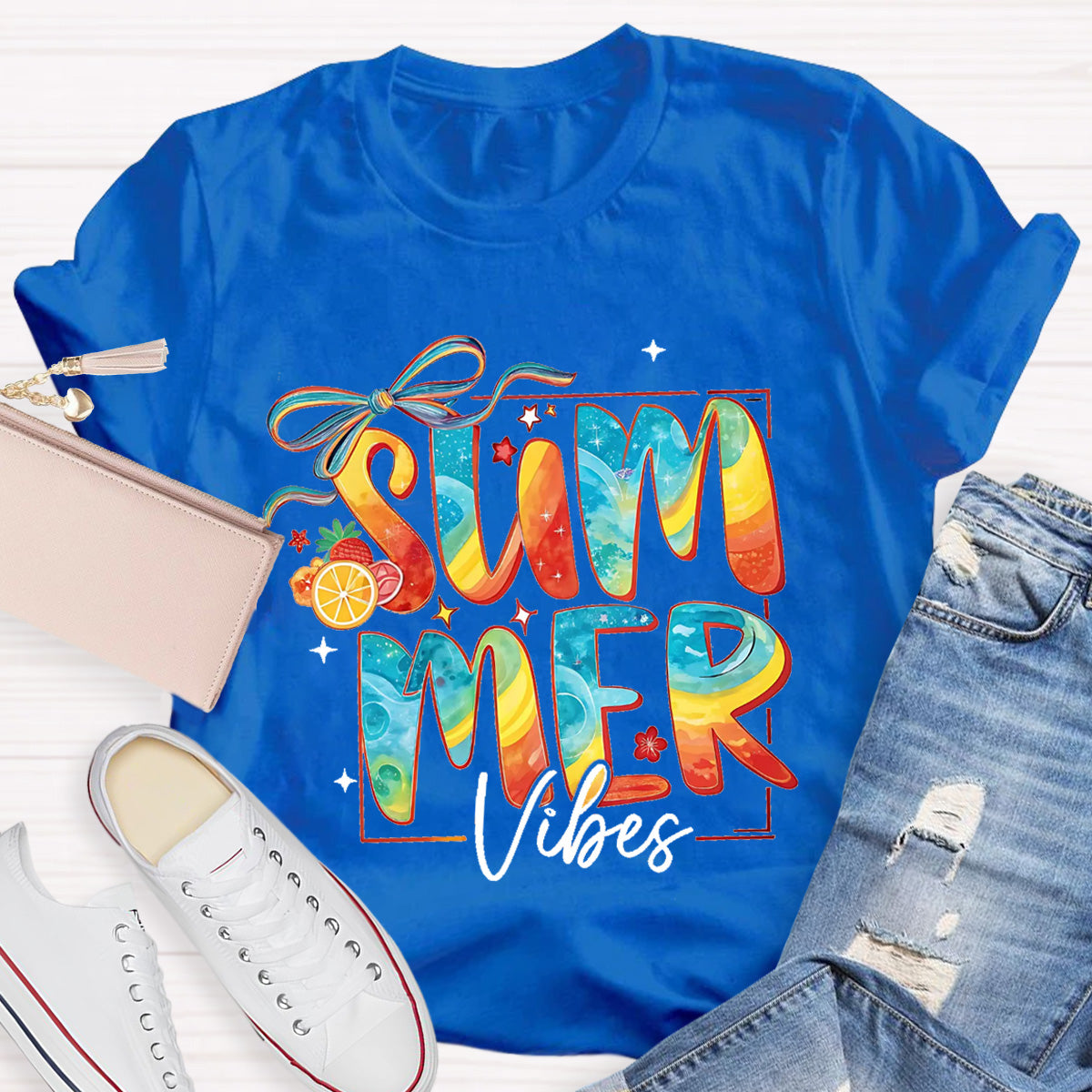 Summer Vibes Sunny Beach Teacher T-Shirt