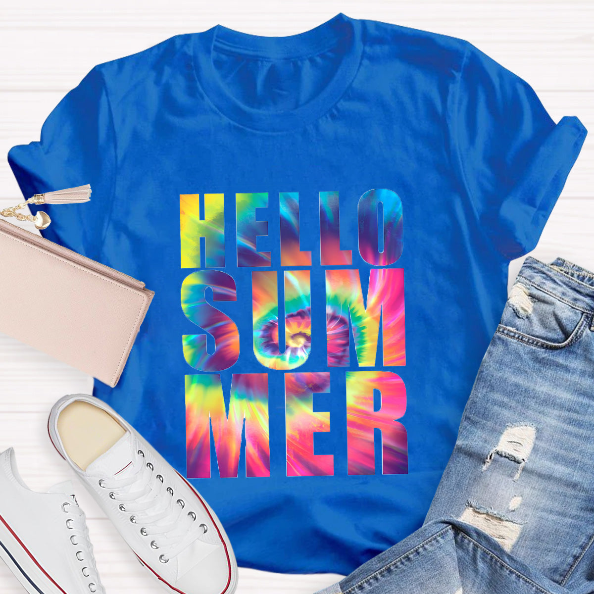 Hello Summer Rainbow Teacher T-Shirt