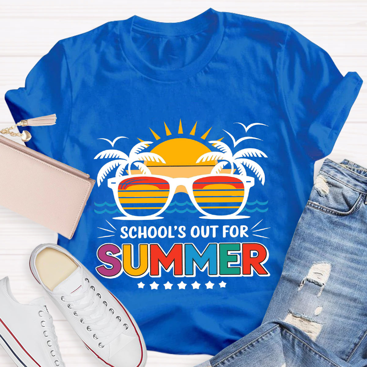 School's Out For Summer Sunglasses T-Shirt