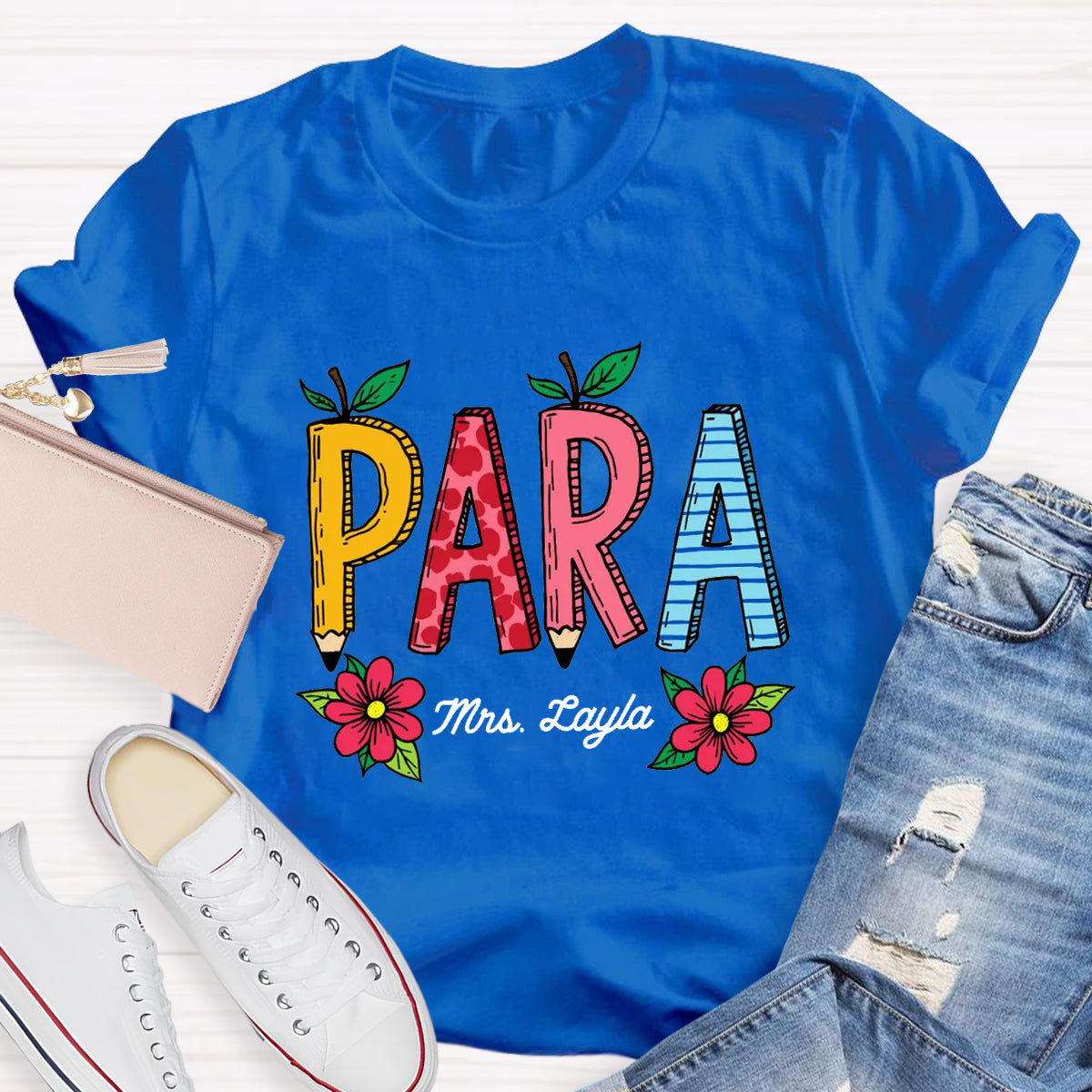 Personalized Paraprofessionals Teacher Name T-Shirt