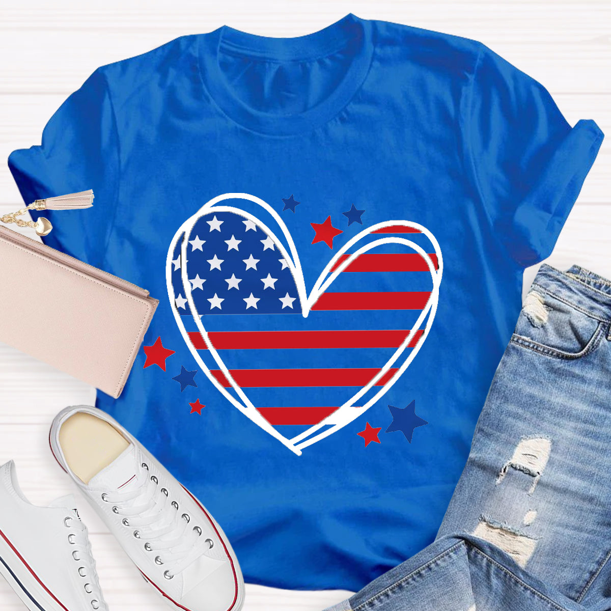 Love Heart USA Teacher T-Shirt
