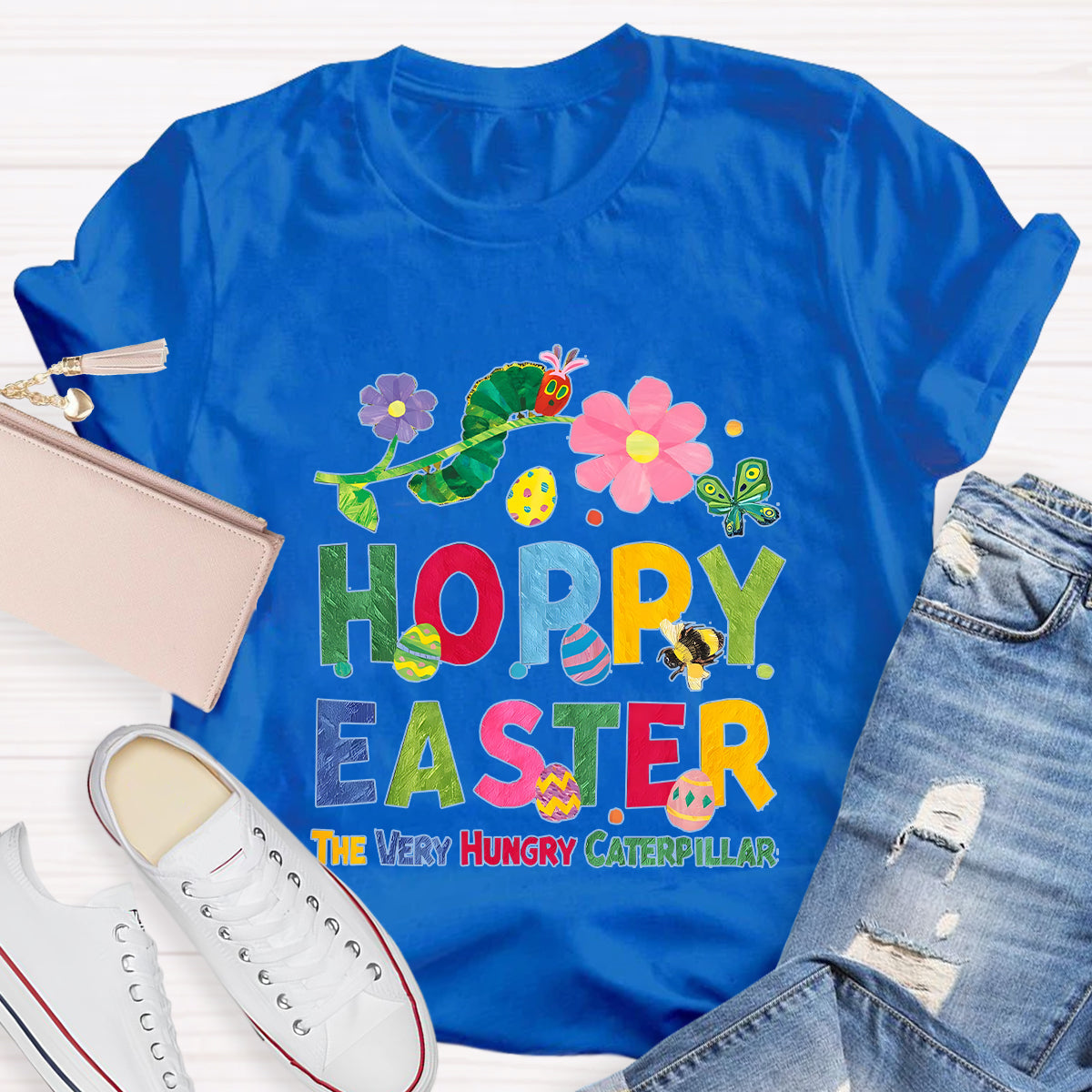 Happy Easter Caterpillar Butterfly Teacher T-Shirt