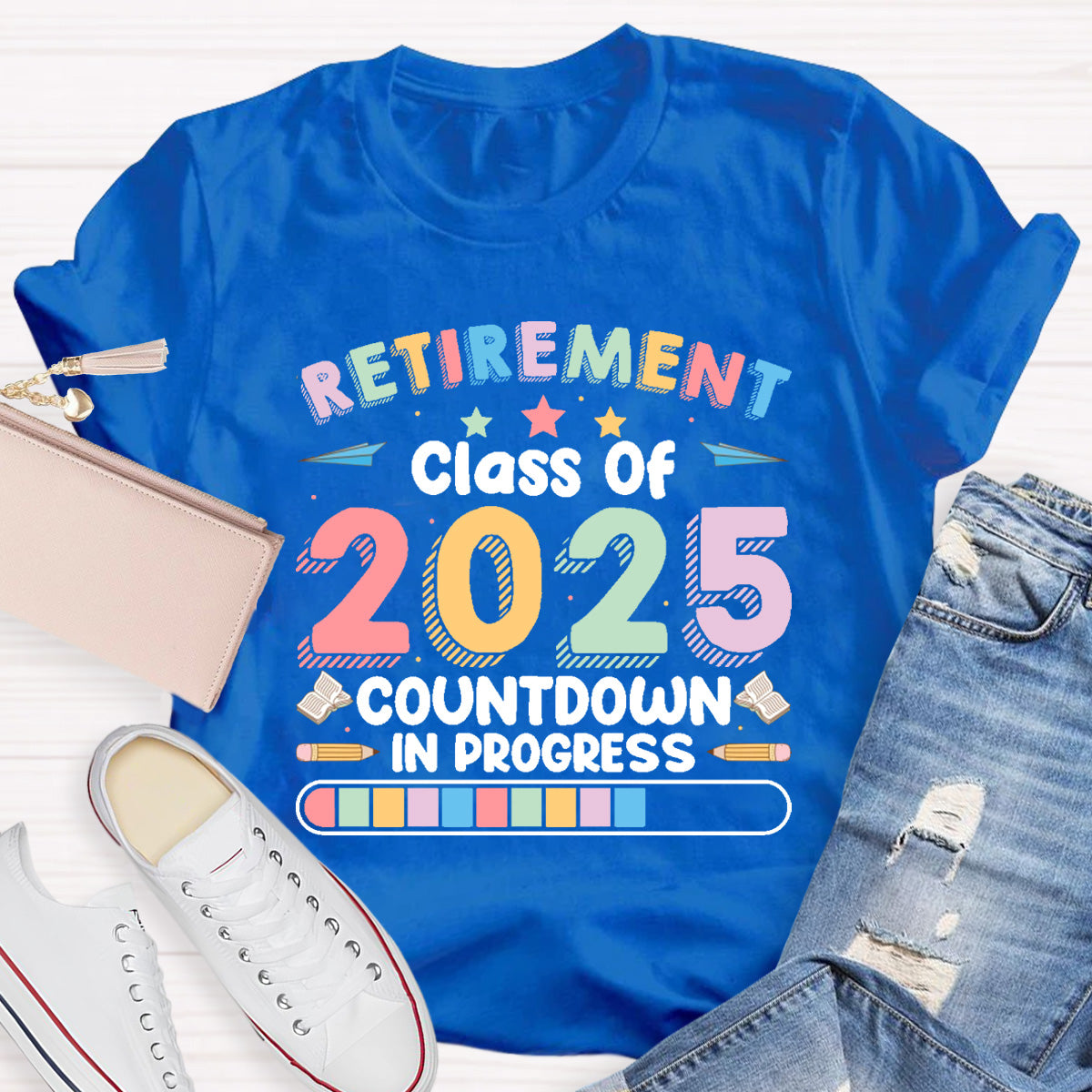 Personalized Year Countdown In Progress Teacher T-Shirt