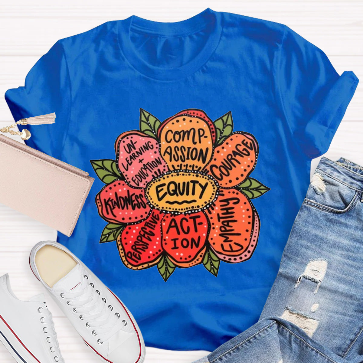 Action Kindness Equity Teacher T-Shirt