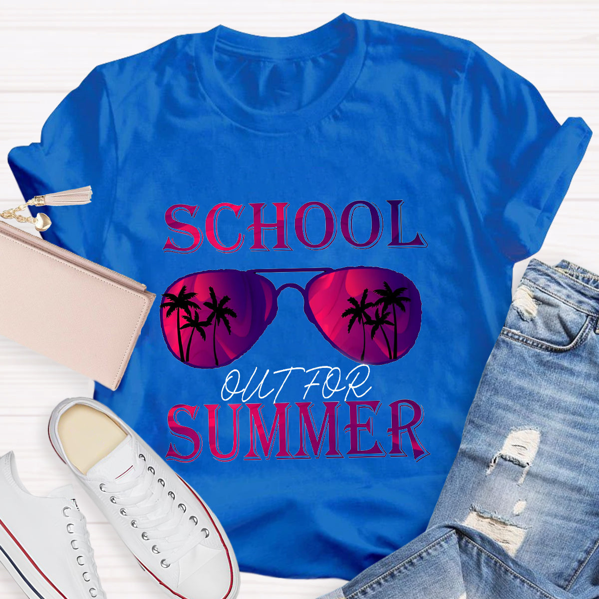 Summer Beach School Out For Summer Teacher T-Shirt