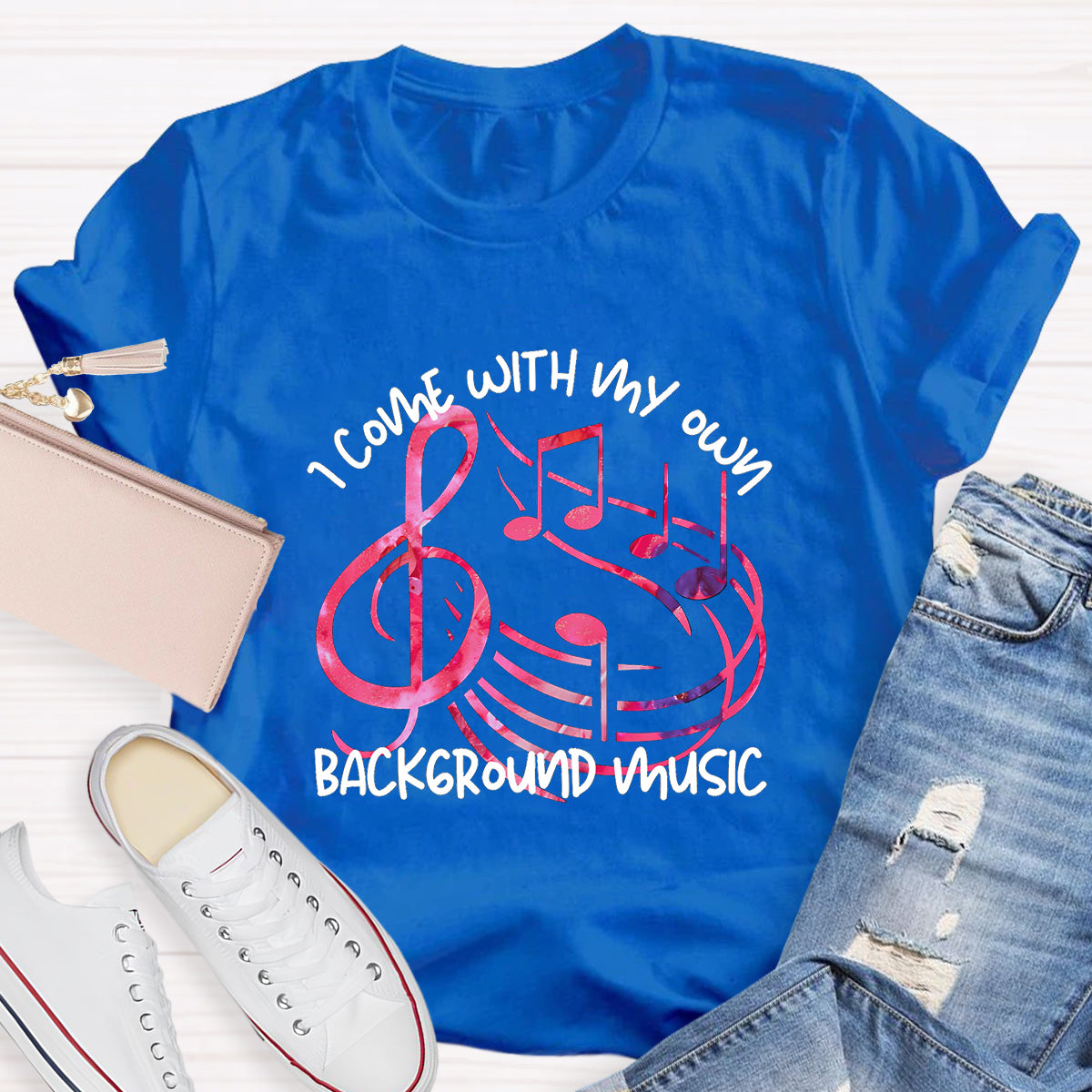 I Come With My own Background Music Teacher T-Shirt