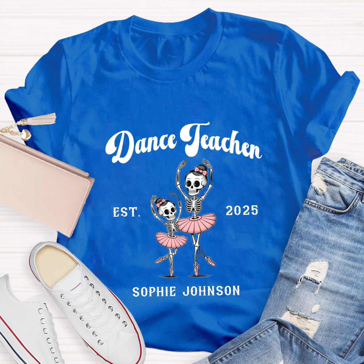 Personalized Year Pink Dance Teacher T-Shirt