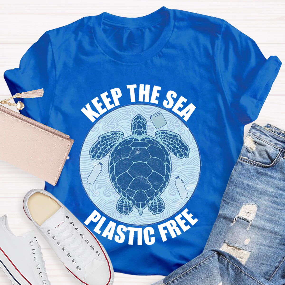 Keep Sea and Plastic Free Teacher T-Shirt