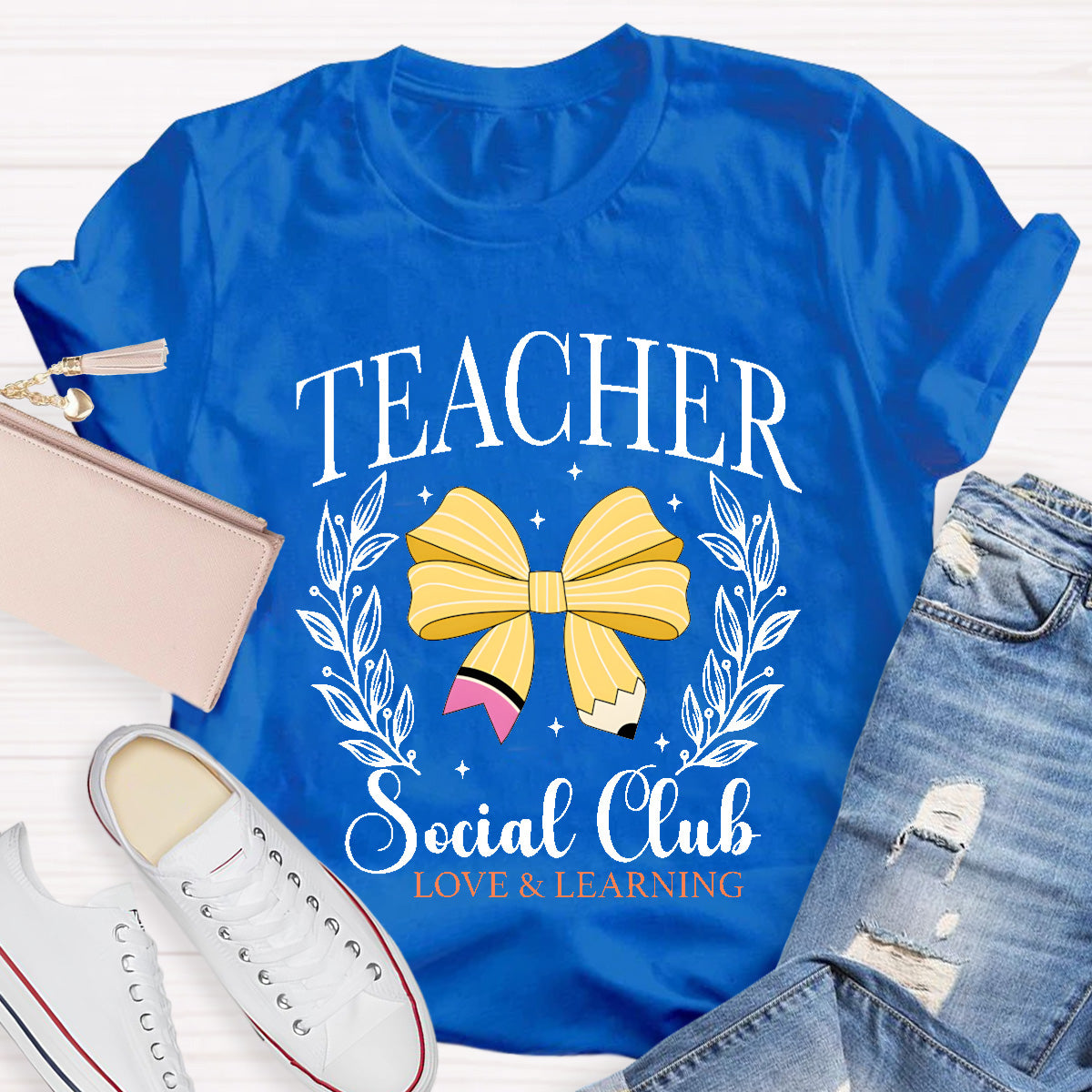 Teacher Social Club Love And Learning Teacher T-Shirt