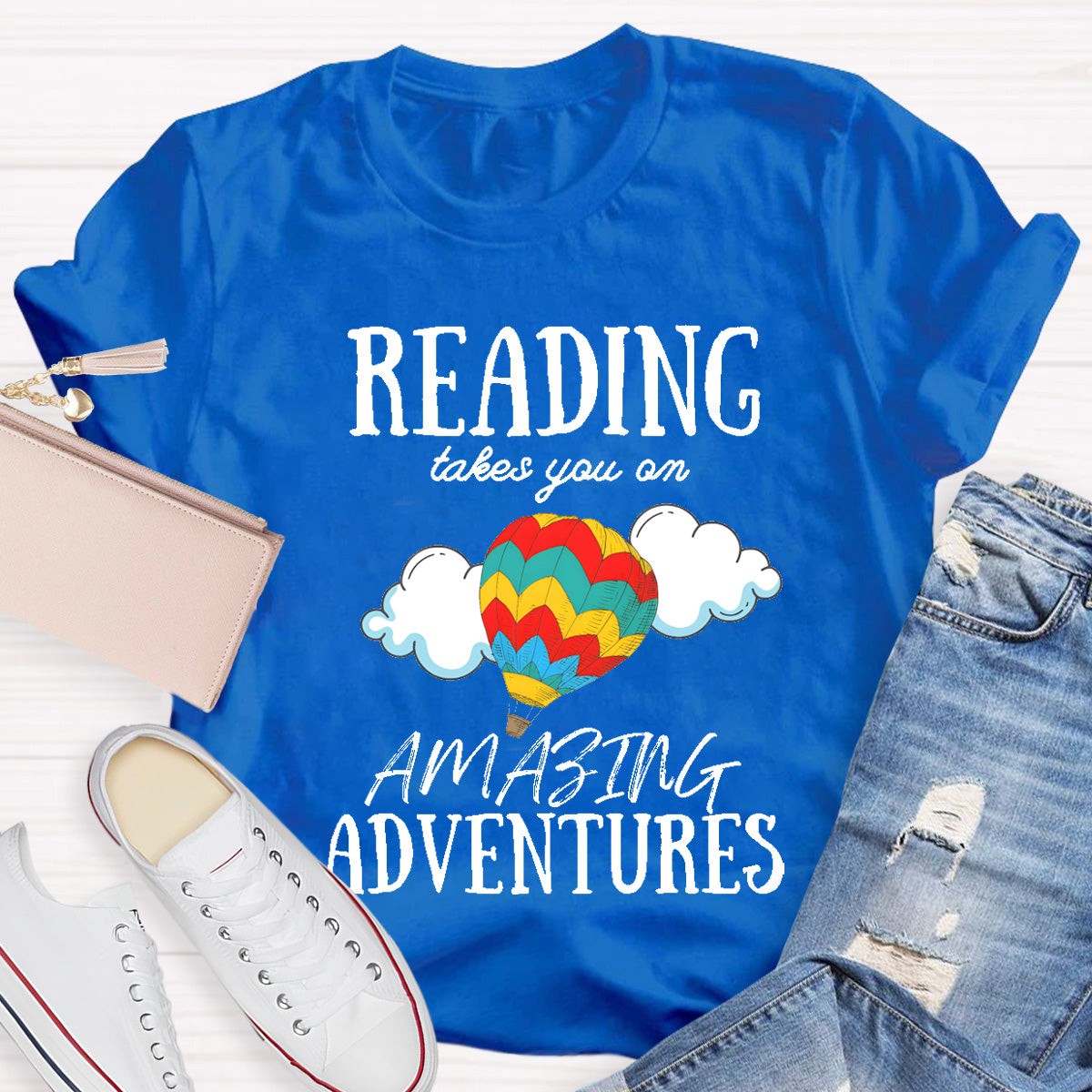 Reading Takes You On Amazing  Adventures Teacher T-Shirt
