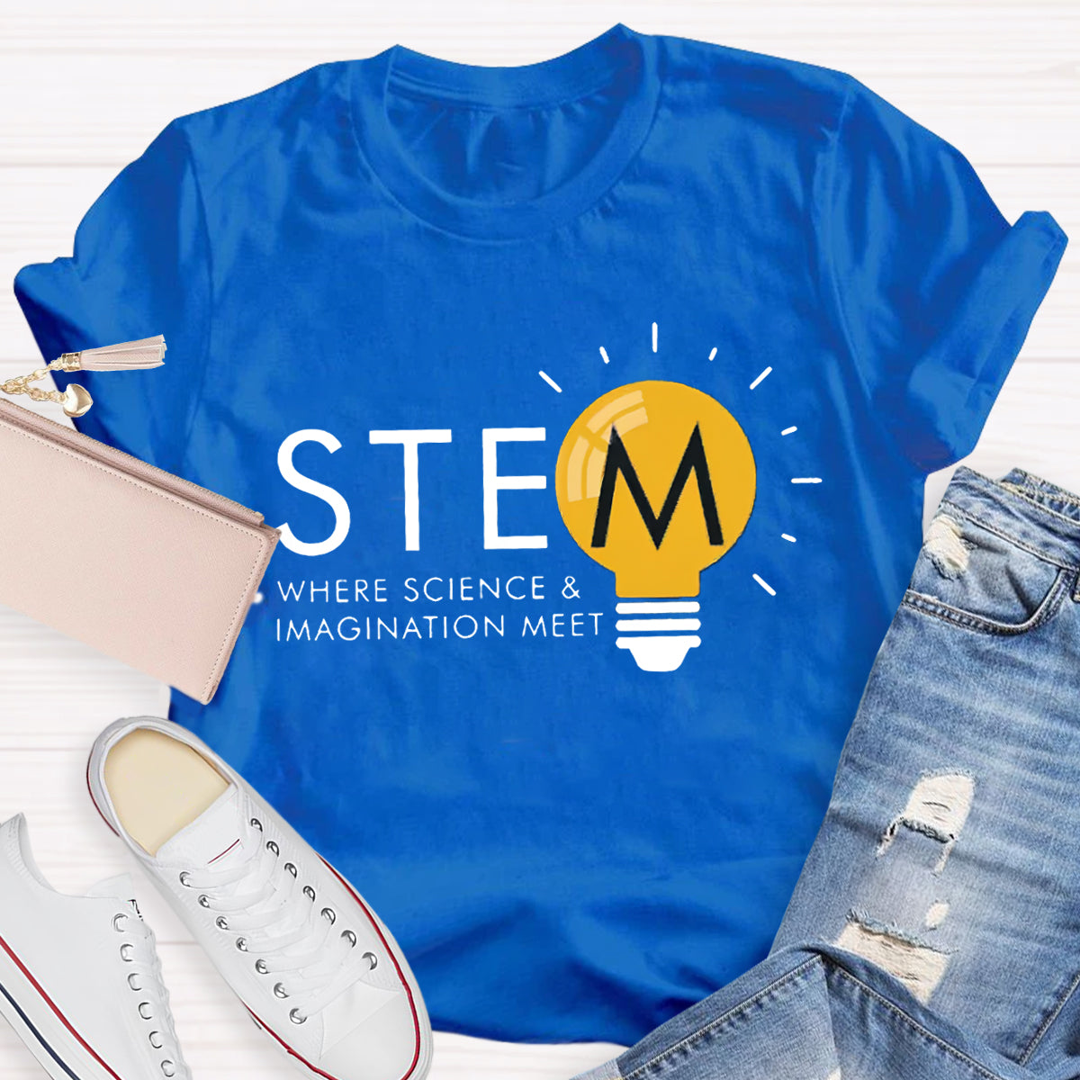 Stem Where Science And Imagination Meet Teacher T-Shirt