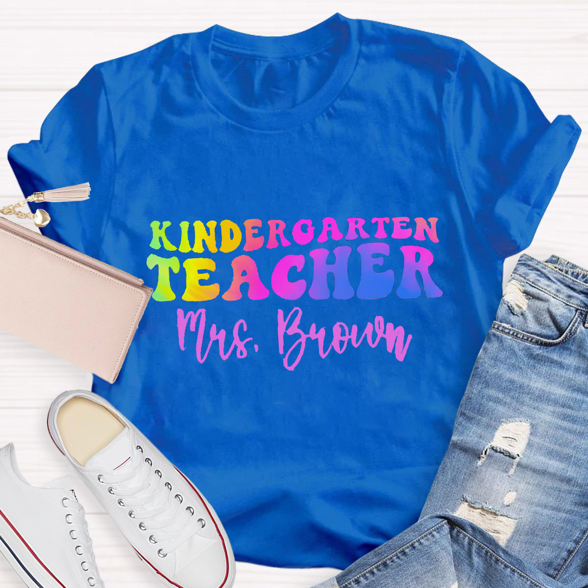 Personalized Name Kindergarten Teacher T-Shirt