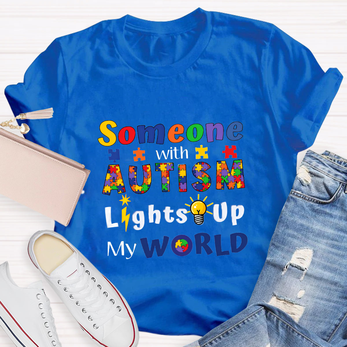 Someone With Autism Lights Up My World T-Shirt