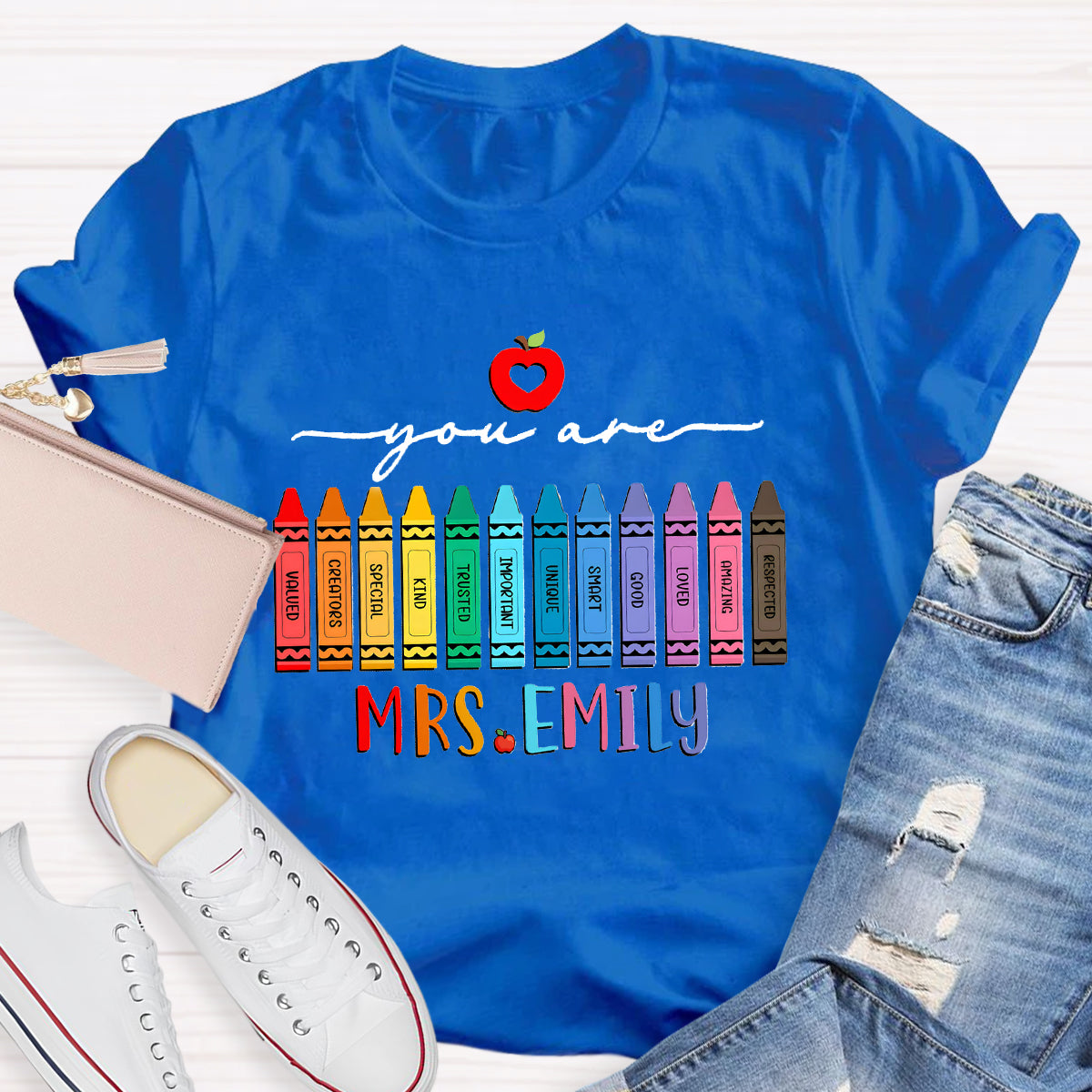 Personalized Name You Are Good Special Crayon Apple T-Shirt