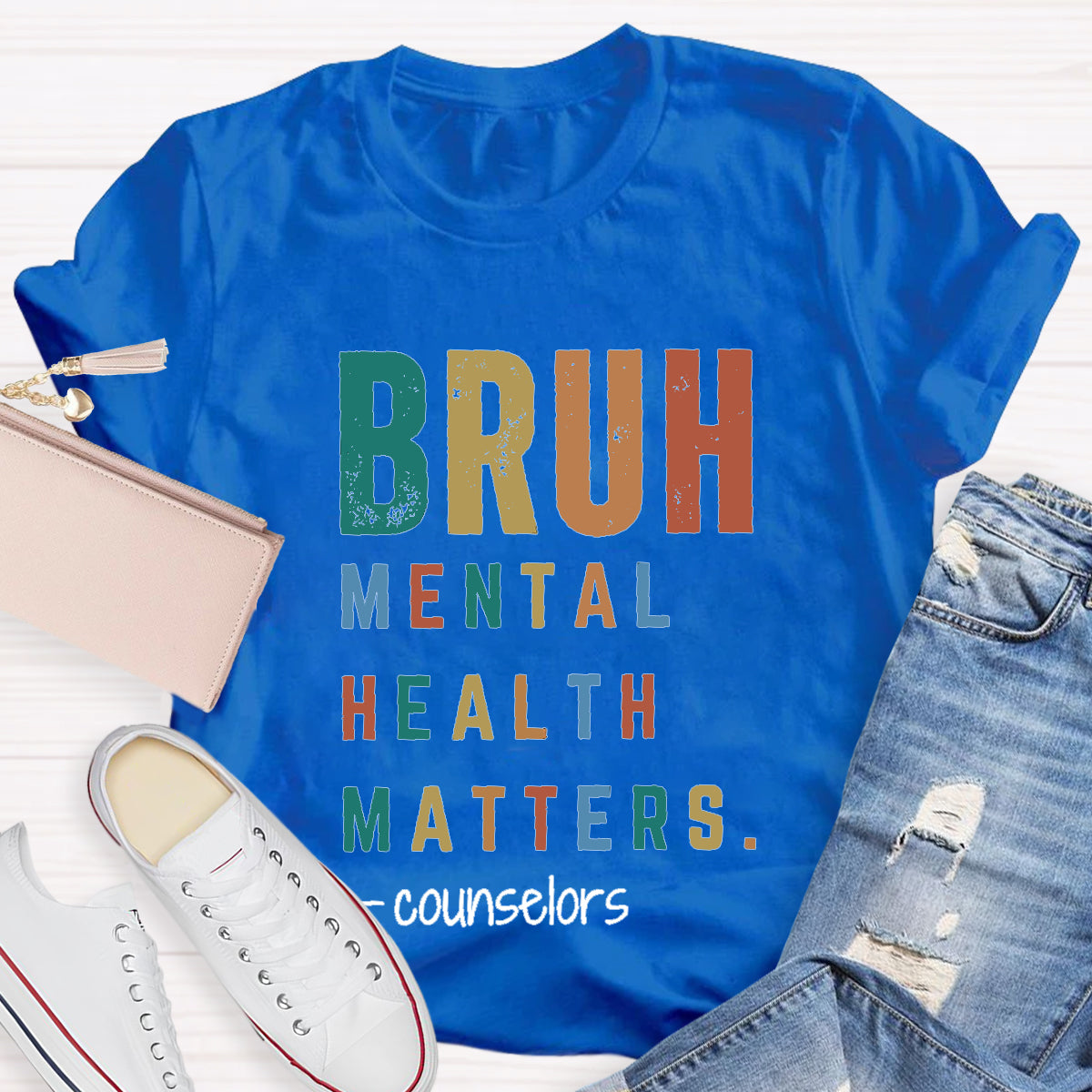 Personalized Position Bruh Mental Health Matters Teacher T-Shirt