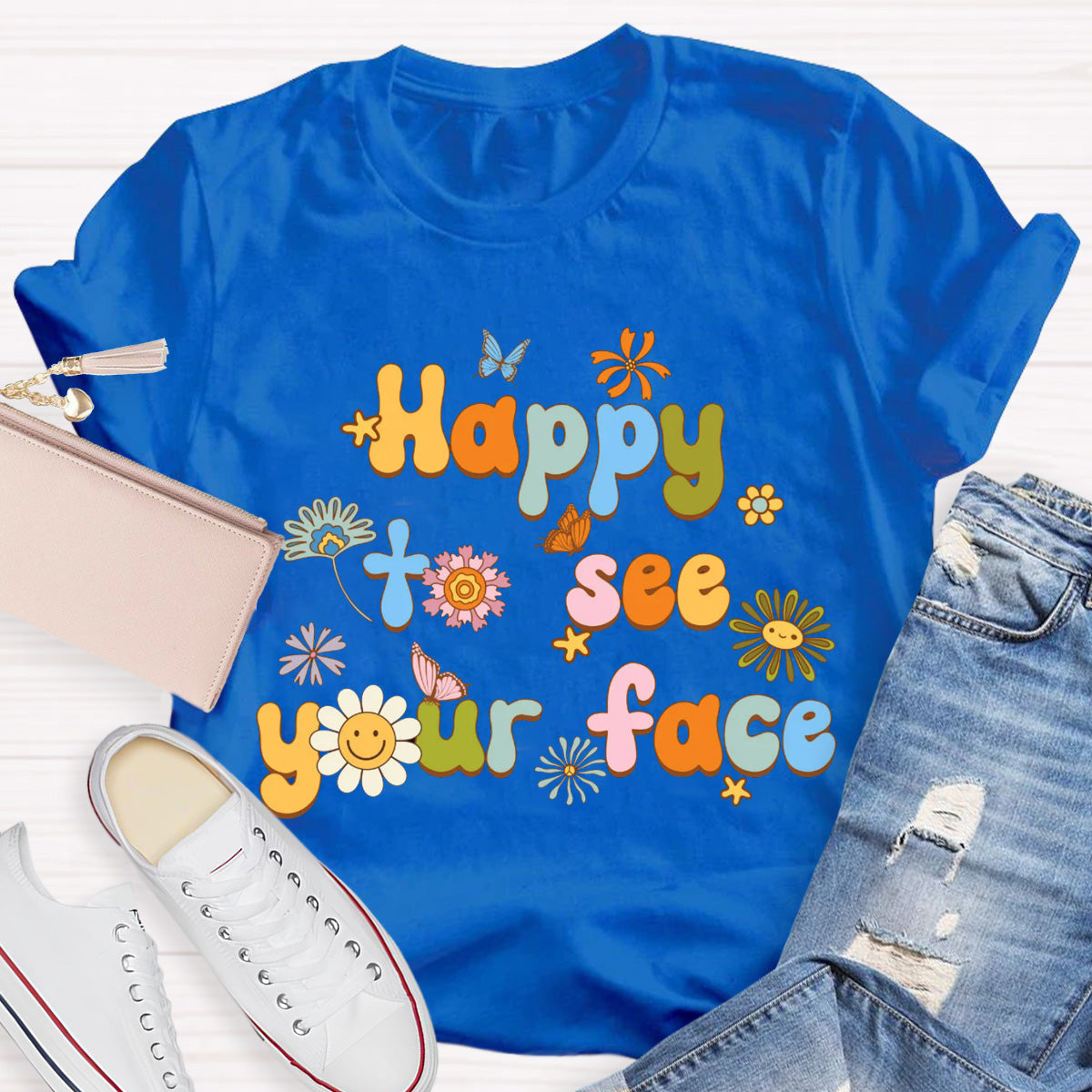 Happy To See Your Face Back To School Floral T-Shirt