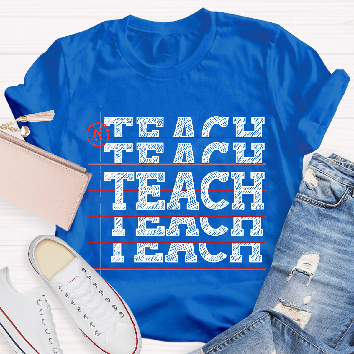 Teach Black Letters Teacher T-Shirt