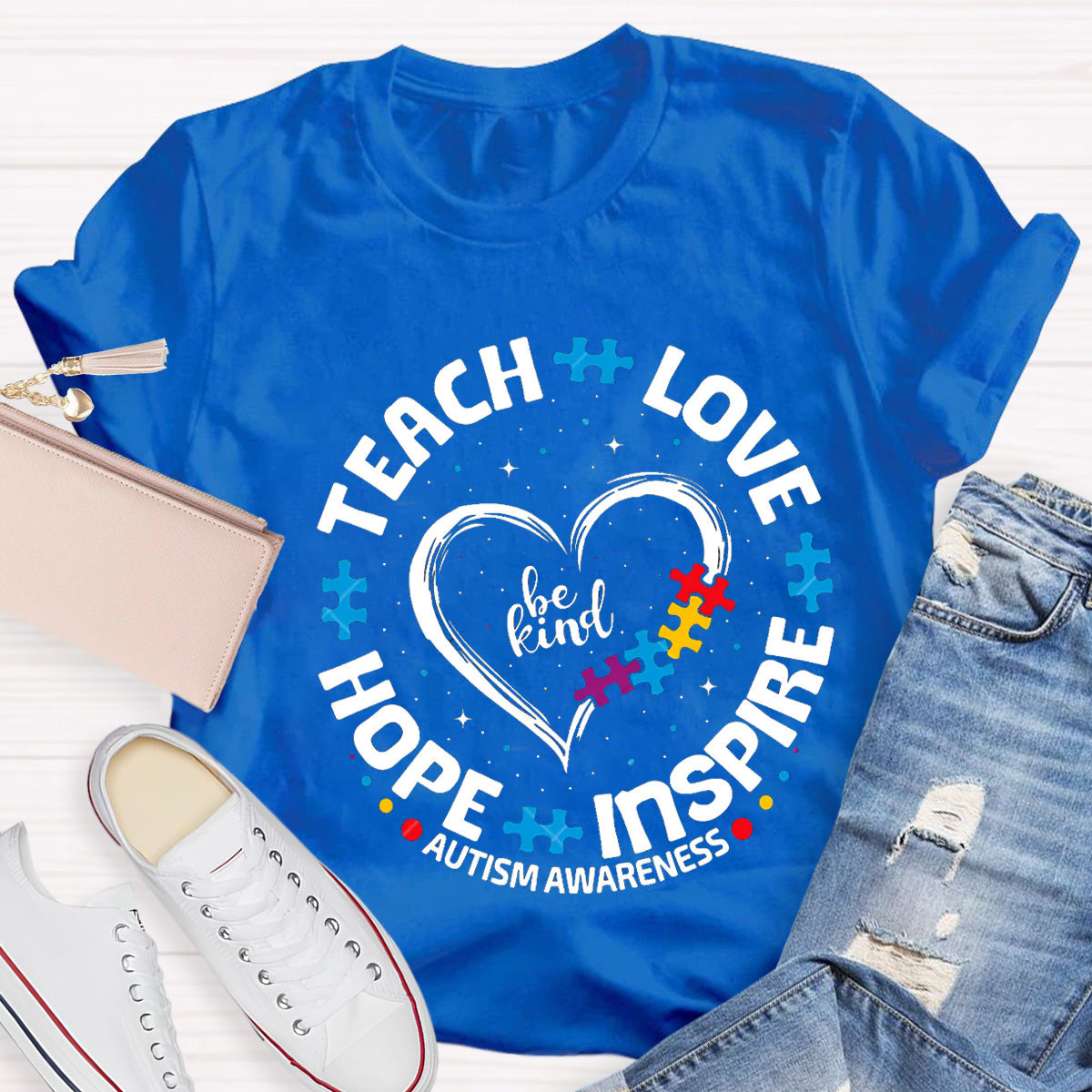 Be Kind Teach Love Hope Heart Teacher T-Shirt