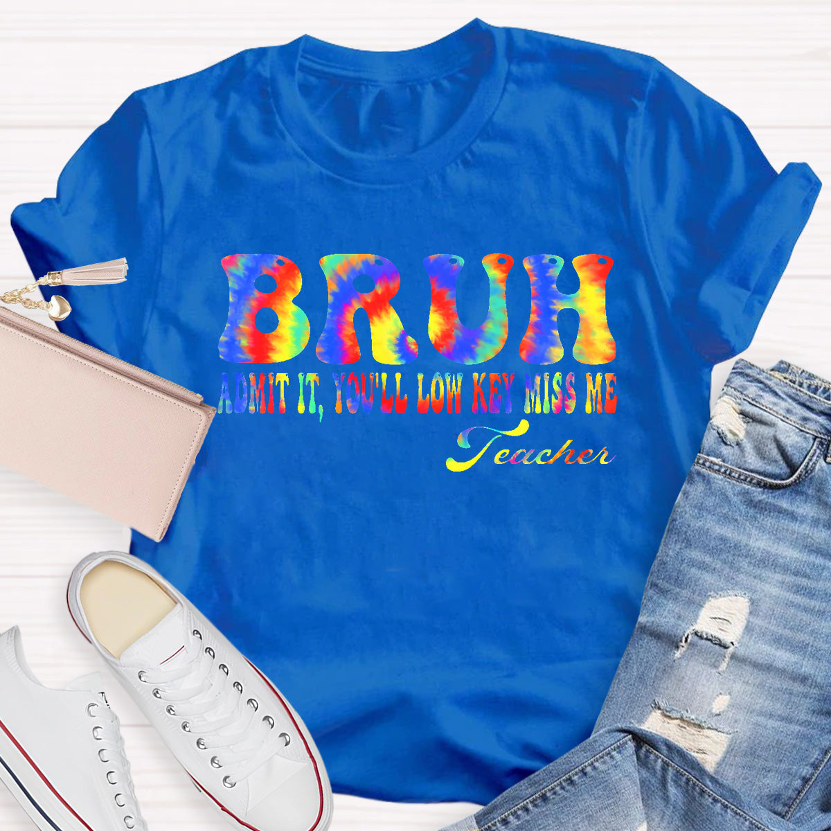 Bruh Admit It You All Low Key Miss Me Teacher T-Shirt