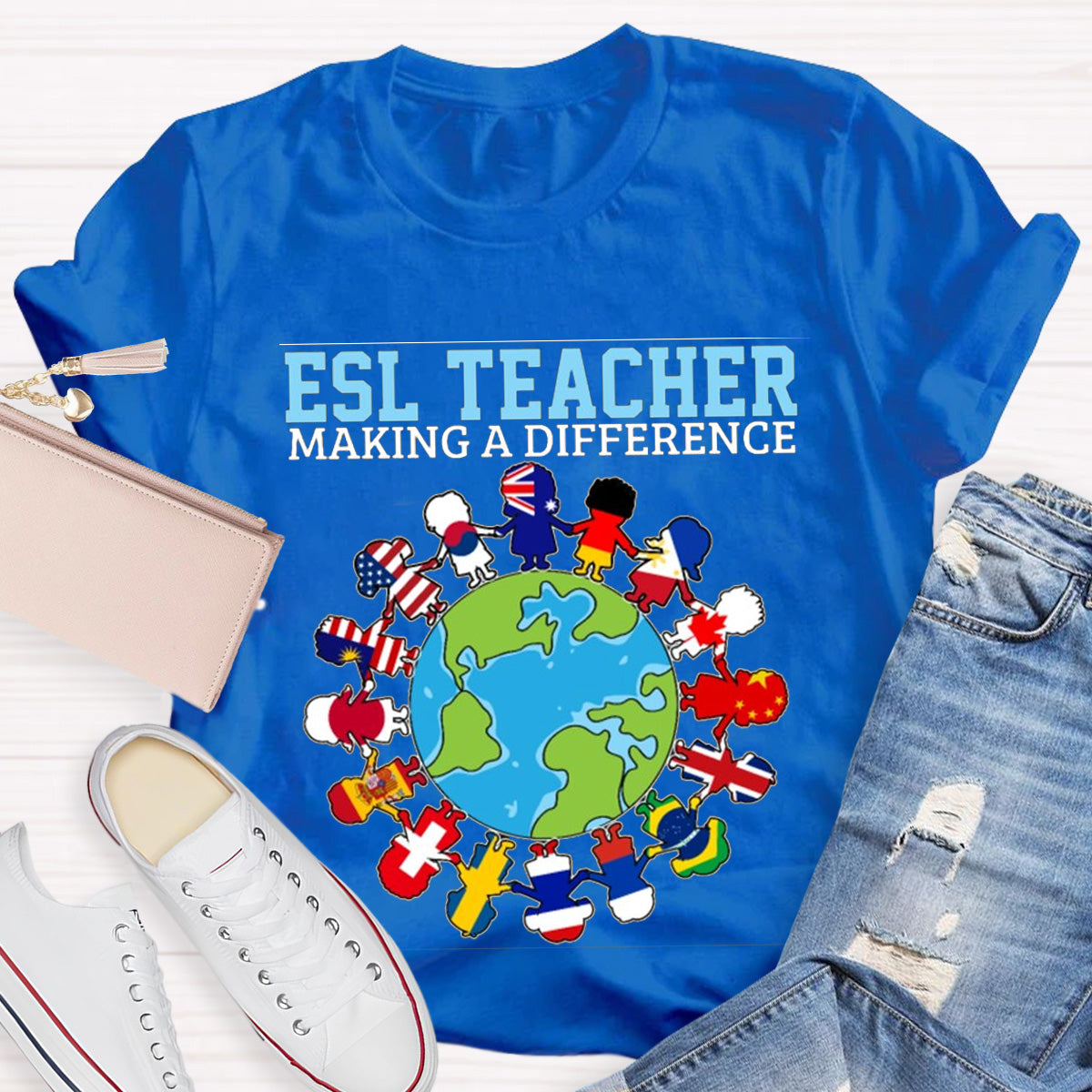Esl Teacher Marking A Difference Teacher T-Shirt