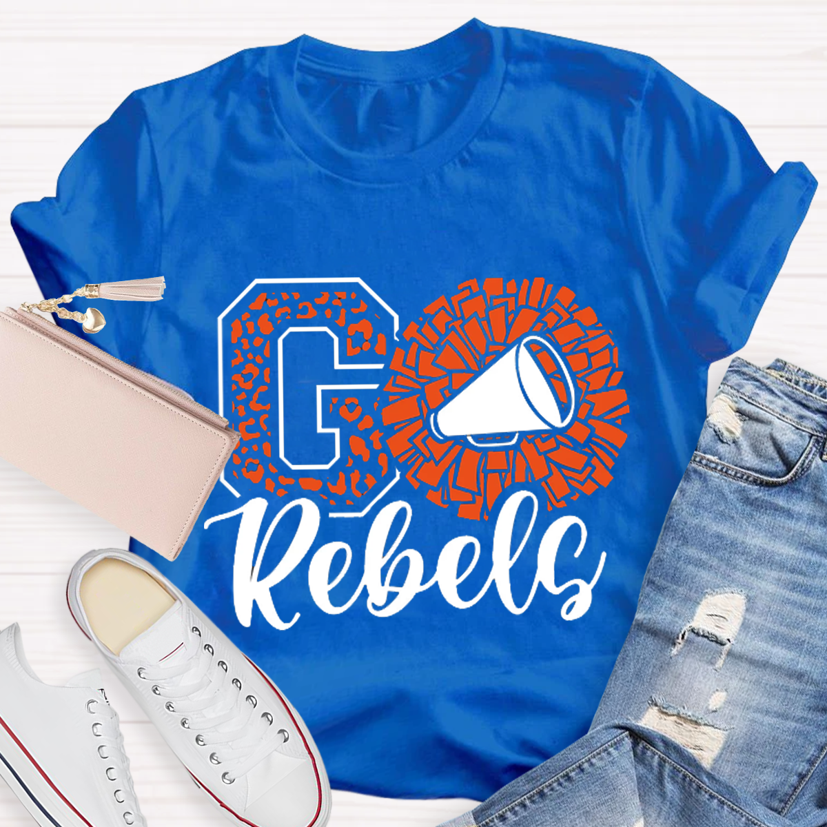Leopards Rebels Cheer Little Mascot School Team Teacher T-Shirt