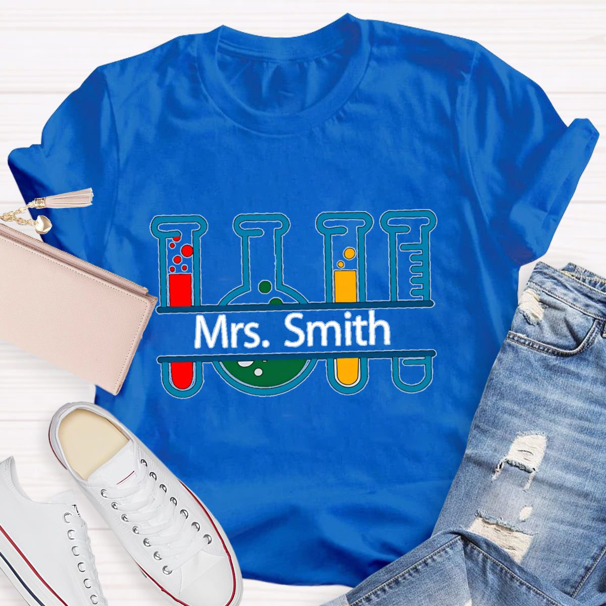 Personalized Name Chemical Teacher T-Shirt