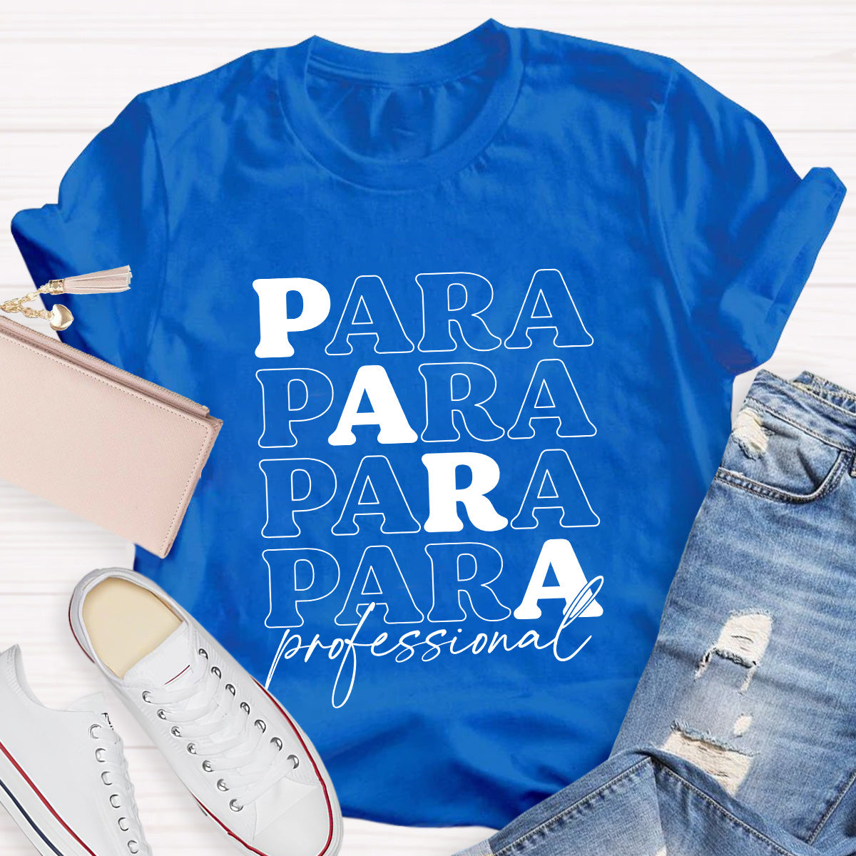 Para Profession Black Letters Teacher T-Shirt