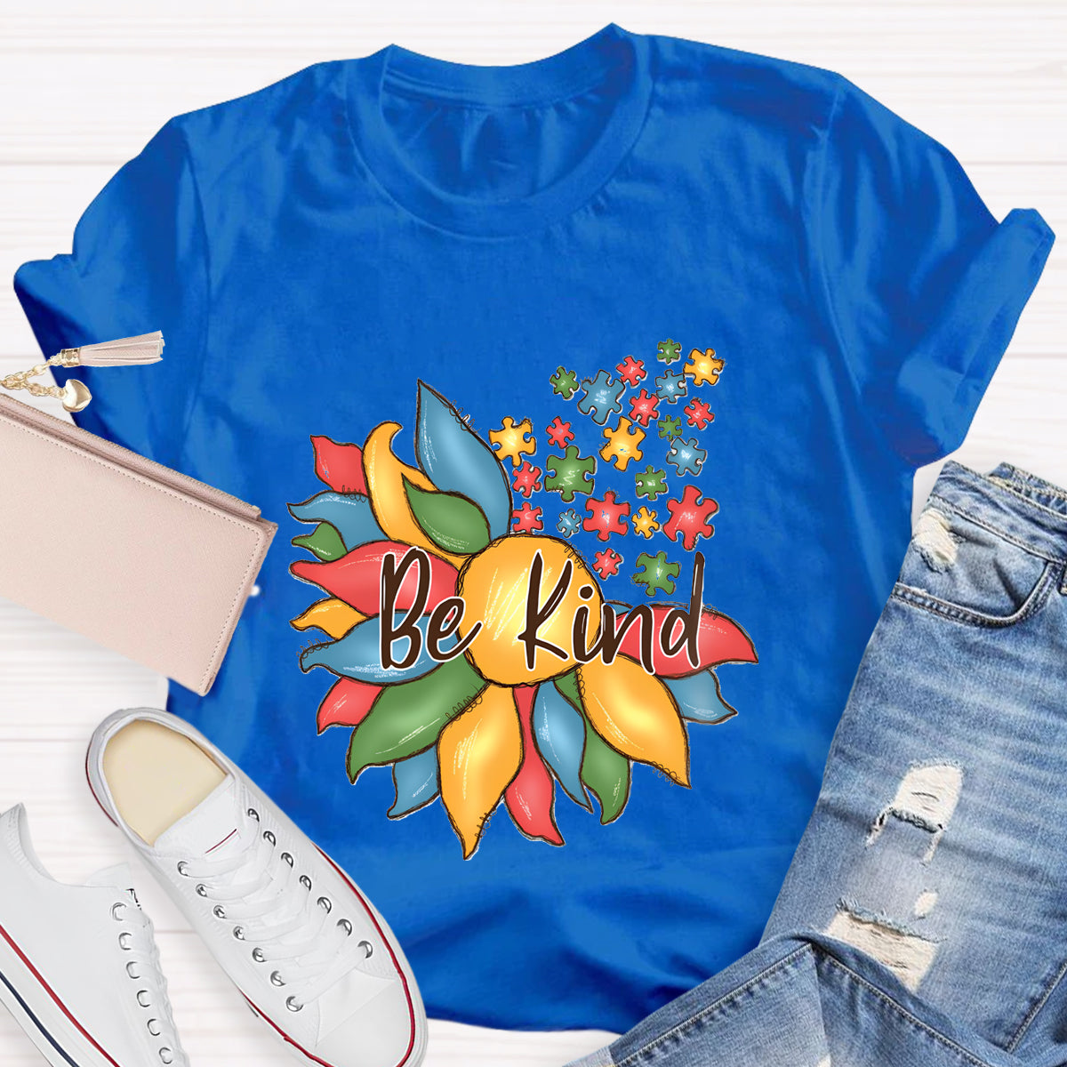Be Kind Autism Floral T-Shirt